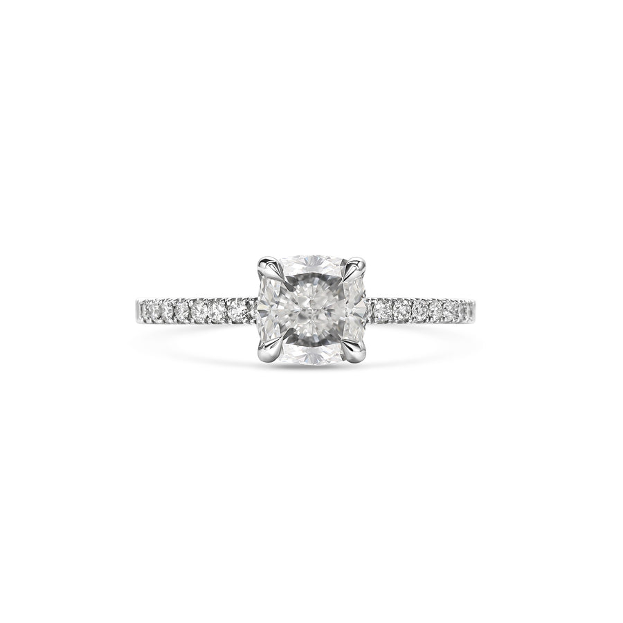 The Luna Ring - Cushion Cut by East London jeweller Rachel Boston | Discover our collections of unique and timeless engagement rings, wedding rings, and modern fine jewellery. - Rachel Boston Jewellery