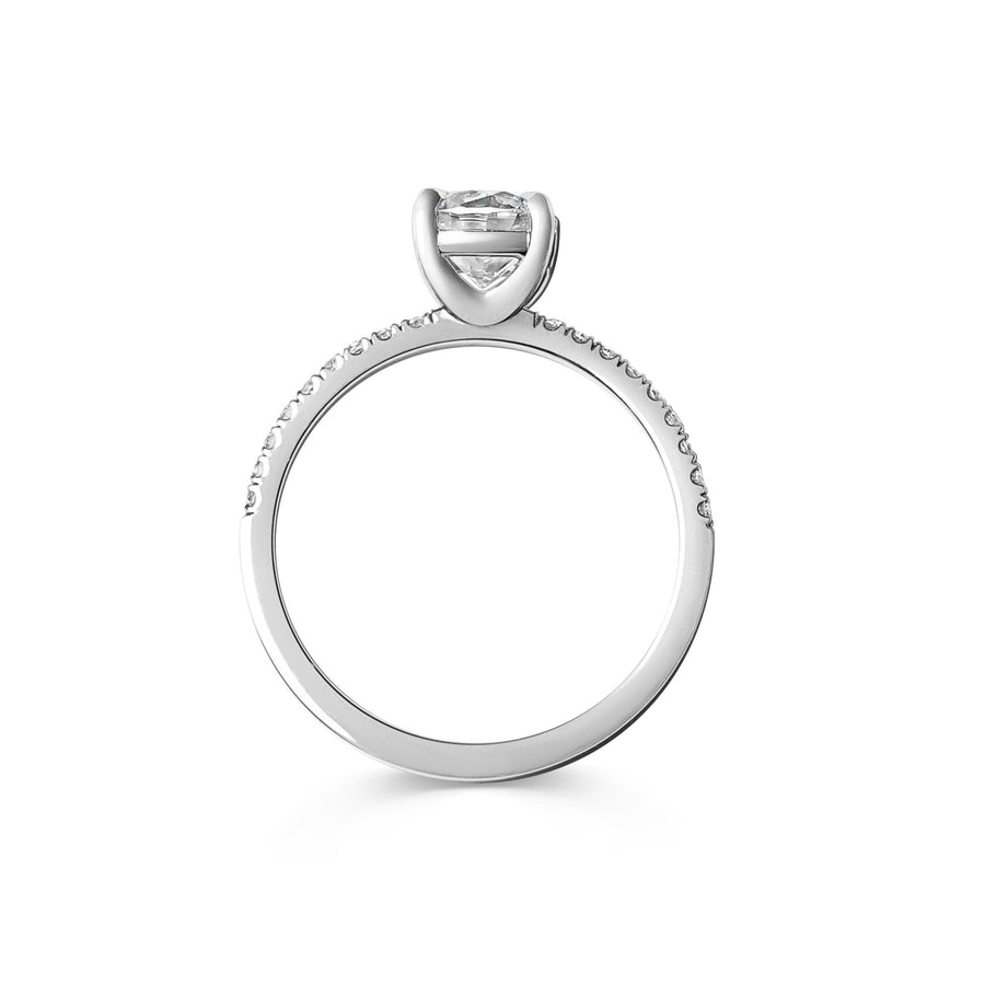 The Luna Ring - Cushion Cut by East London jeweller Rachel Boston | Discover our collections of unique and timeless engagement rings, wedding rings, and modern fine jewellery. - Rachel Boston Jewellery