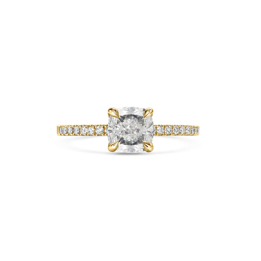 The Luna Ring - Cushion Cut by East London jeweller Rachel Boston | Discover our collections of unique and timeless engagement rings, wedding rings, and modern fine jewellery. - Rachel Boston Jewellery