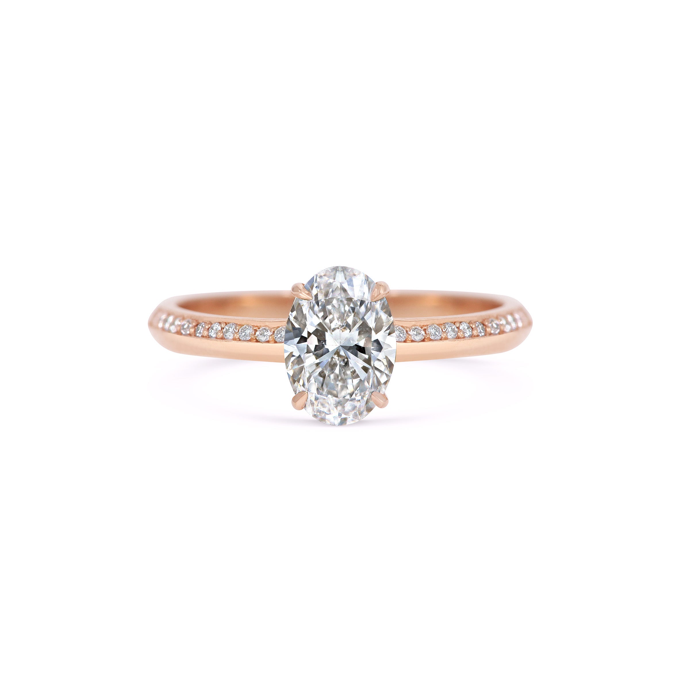 The Lyra Ring with Diamonds - Oval Cut by East London jeweller Rachel Boston | Discover our collections of unique and timeless engagement rings, wedding rings, and modern fine jewellery.