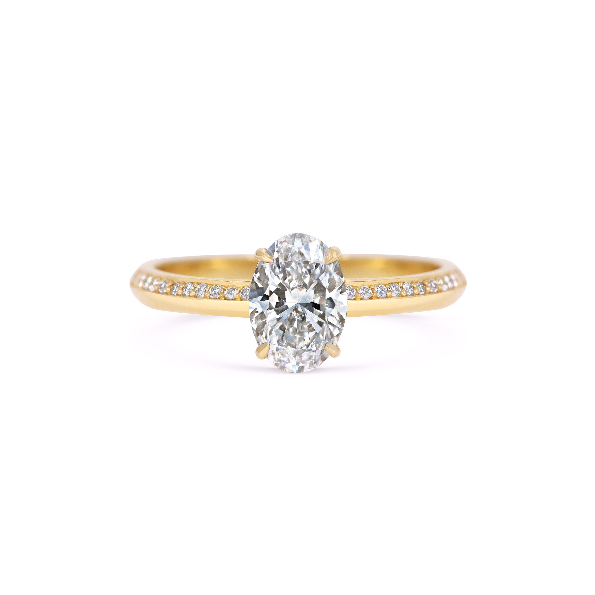 The Lyra Ring with Diamonds - Oval Cut by East London jeweller Rachel Boston | Discover our collections of unique and timeless engagement rings, wedding rings, and modern fine jewellery.