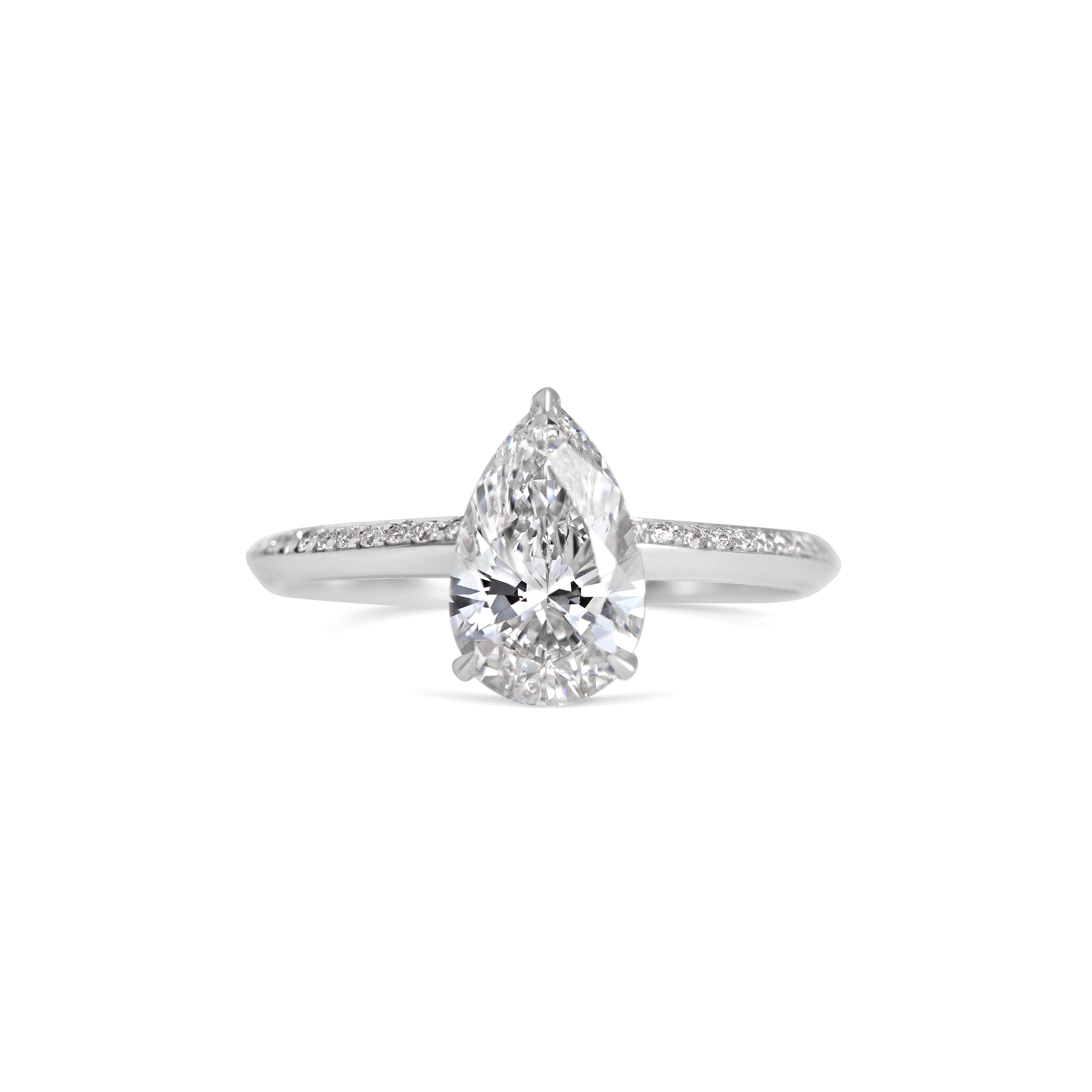 The Lyra Ring with Diamonds - Pear Cut by East London jeweller Rachel Boston | Discover our collections of unique and timeless engagement rings, wedding rings, and modern fine jewellery.