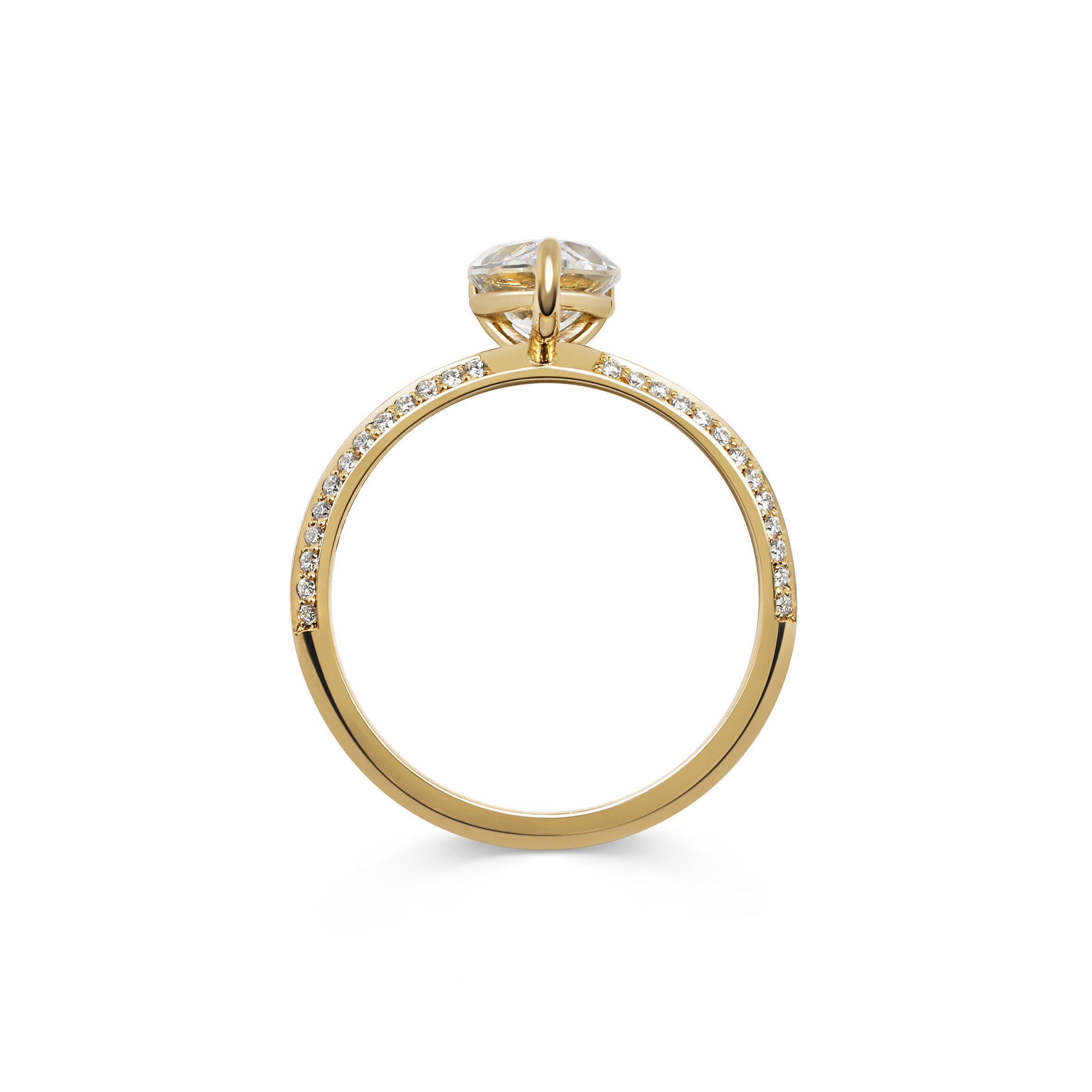 The Lyra Ring with Diamonds - Pear Cut by East London jeweller Rachel Boston | Discover our collections of unique and timeless engagement rings, wedding rings, and modern fine jewellery.