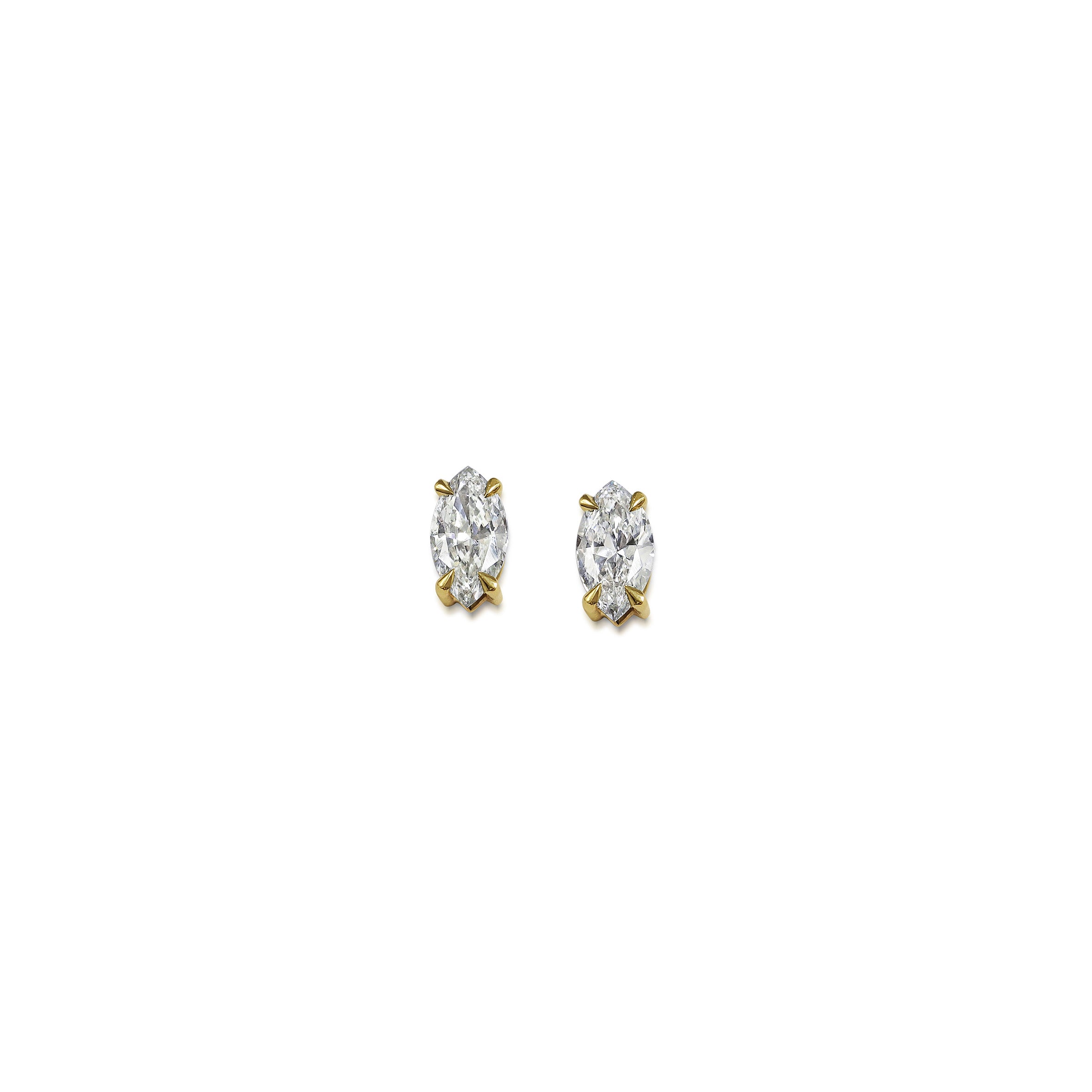The Marquise Diamond Stud Earrings by East London jeweller Rachel Boston | Discover our collections of unique and timeless engagement rings, wedding rings, and modern fine jewellery.