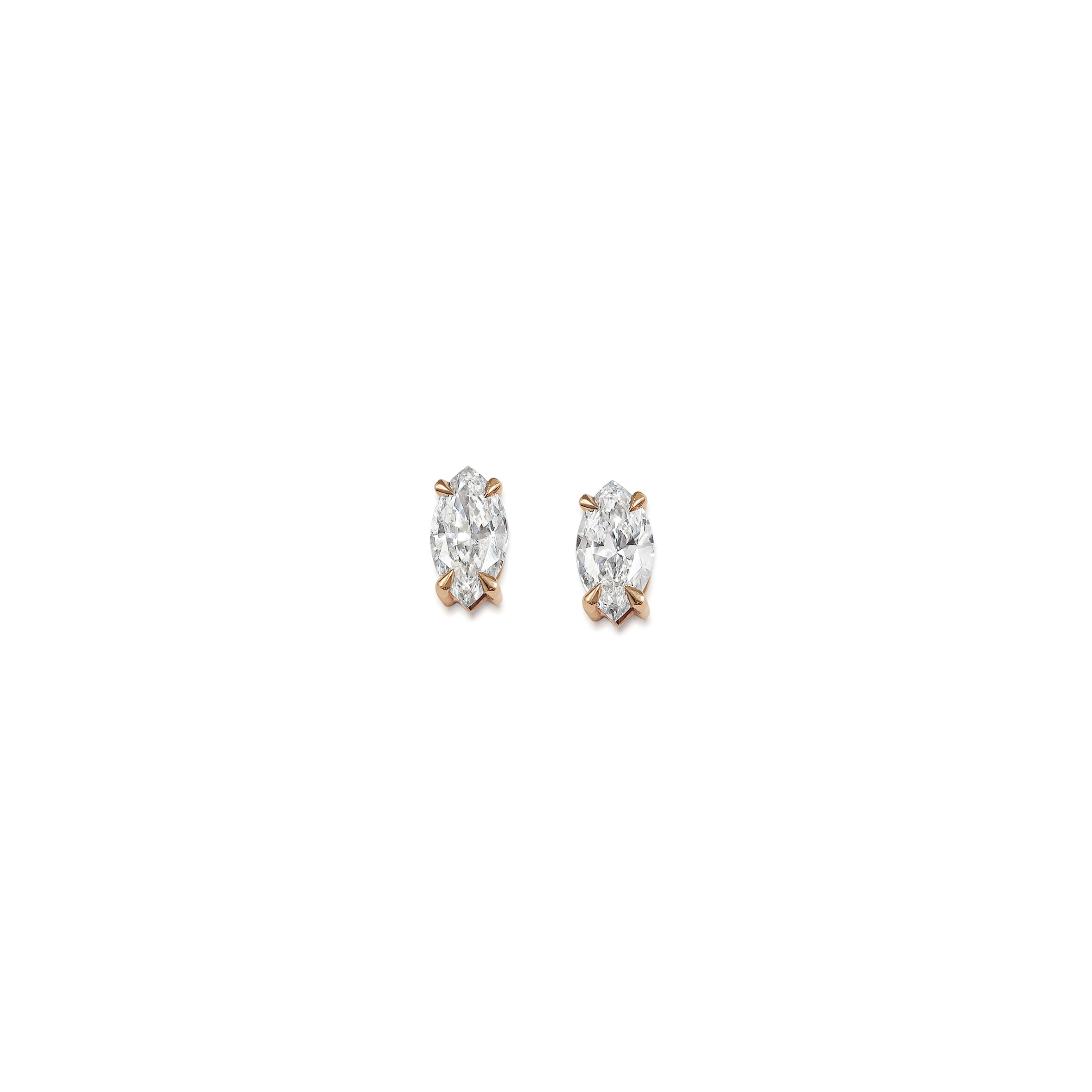 The Marquise Diamond Stud Earrings by East London jeweller Rachel Boston | Discover our collections of unique and timeless engagement rings, wedding rings, and modern fine jewellery.