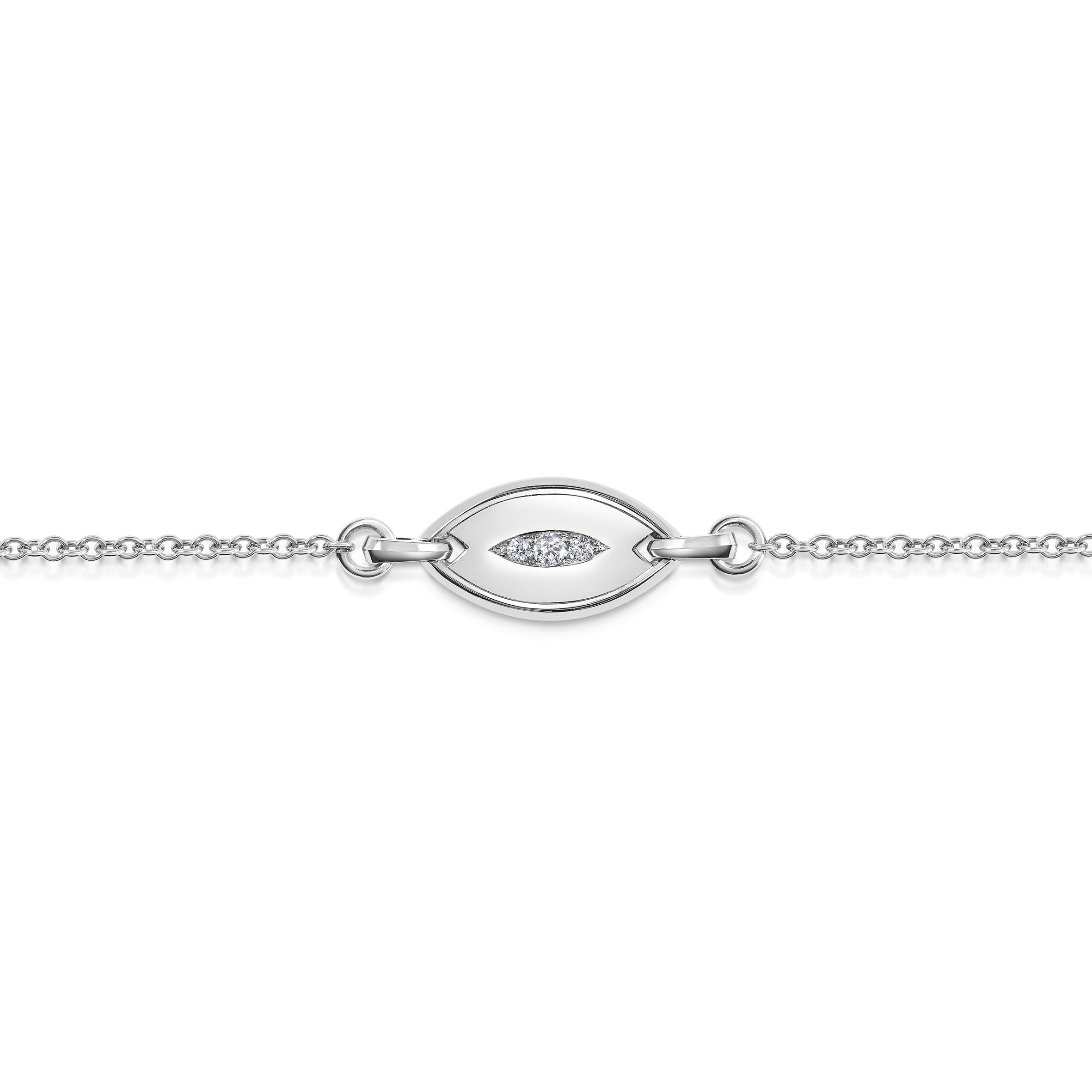 The Marquise Tag Bracelet by East London jeweller Rachel Boston | Discover our collections of unique and timeless engagement rings, wedding rings, and modern fine jewellery.