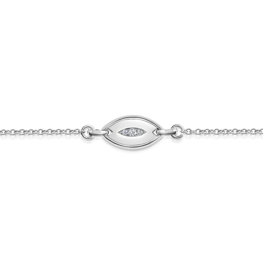 The Marquise Tag Bracelet by East London jeweller Rachel Boston | Discover our collections of unique and timeless engagement rings, wedding rings, and modern fine jewellery. - Rachel Boston Jewellery