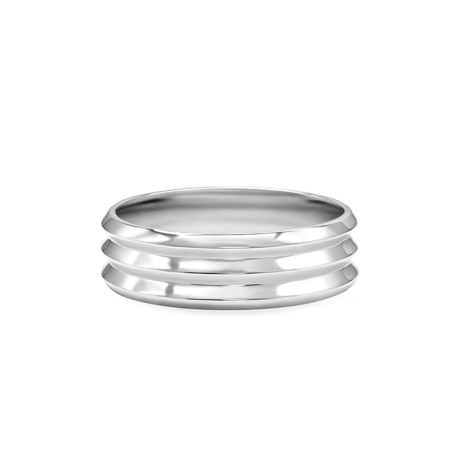 The Triple Edge Wedding Band - Wide by East London jeweller Rachel Boston | Discover our collections of unique and timeless engagement rings, wedding rings, and modern fine jewellery. - Rachel Boston Jewellery