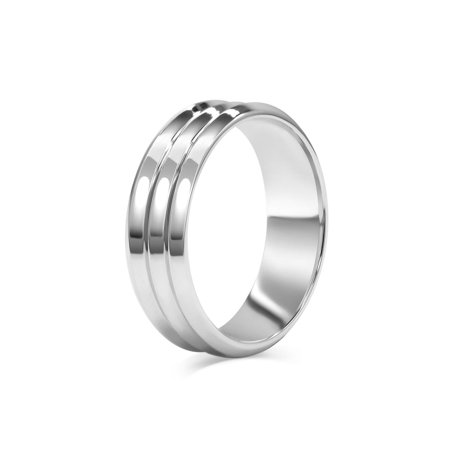 The Triple Edge Wedding Band - Wide by East London jeweller Rachel Boston | Discover our collections of unique and timeless engagement rings, wedding rings, and modern fine jewellery. - Rachel Boston Jewellery