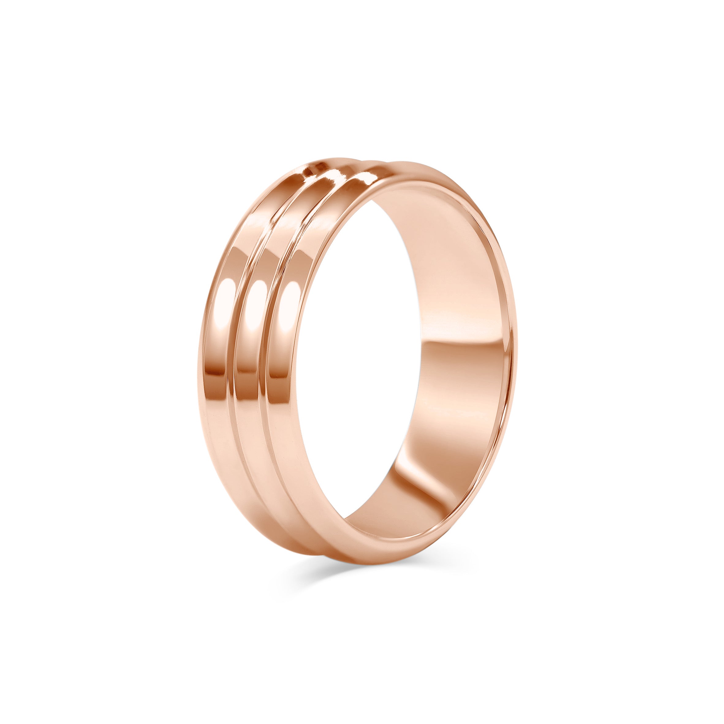 The Triple Edge Wedding Band - Wide by East London jeweller Rachel Boston | Discover our collections of unique and timeless engagement rings, wedding rings, and modern fine jewellery.