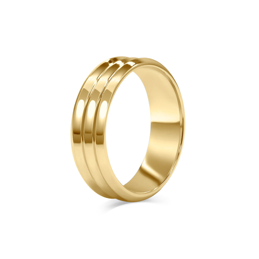 The Triple Edge Wedding Band - Wide by East London jeweller Rachel Boston | Discover our collections of unique and timeless engagement rings, wedding rings, and modern fine jewellery. - Rachel Boston Jewellery