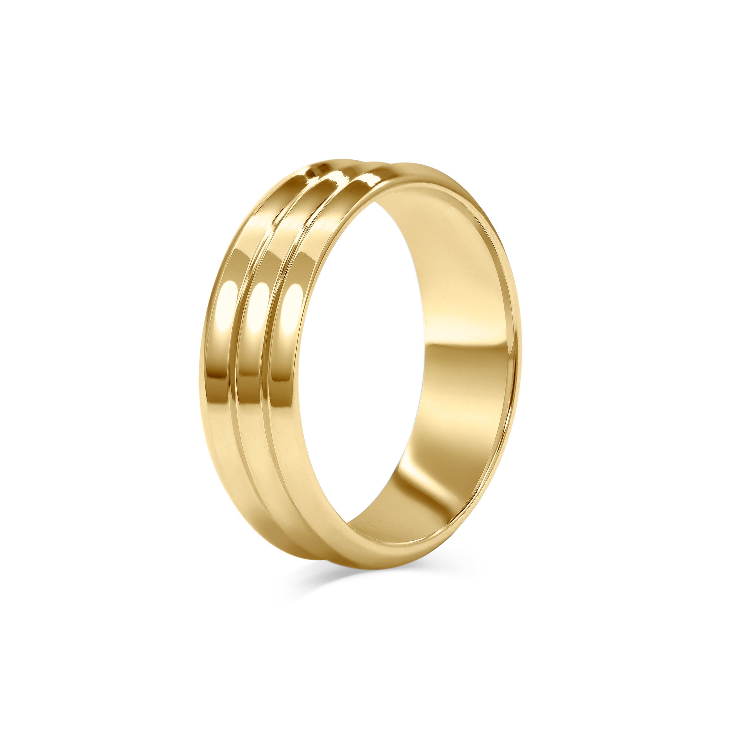 The Triple Edge Wedding Band - Wide by East London jeweller Rachel Boston | Discover our collections of unique and timeless engagement rings, wedding rings, and modern fine jewellery.