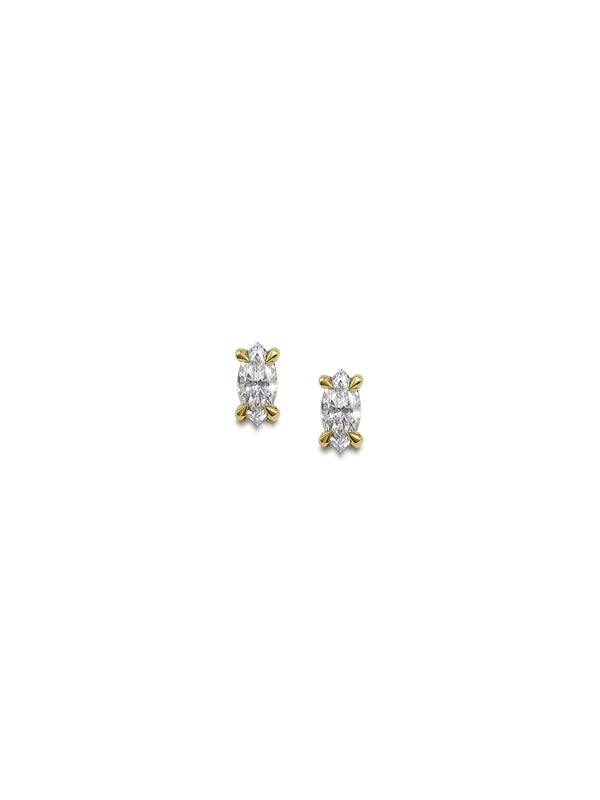 Mini Marquise Diamond Stud Earrings - Rachel Boston Jewellery