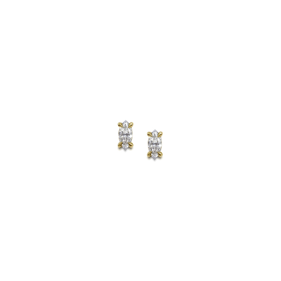 The Mini Marquise Diamond Stud Earrings by East London jeweller Rachel Boston | Discover our collections of unique and timeless engagement rings, wedding rings, and modern fine jewellery. - Rachel Boston Jewellery
