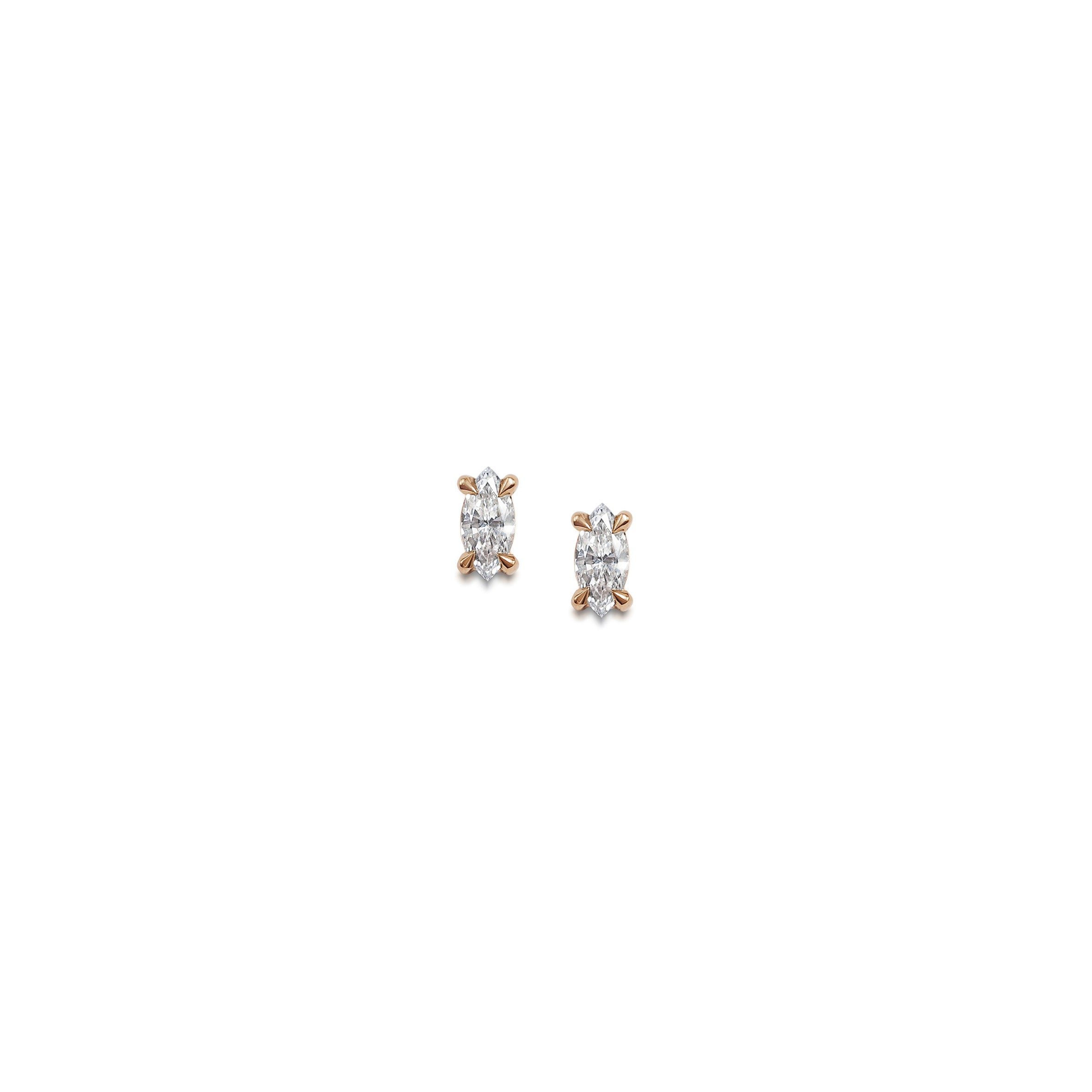 The Mini Marquise Diamond Stud Earrings by East London jeweller Rachel Boston | Discover our collections of unique and timeless engagement rings, wedding rings, and modern fine jewellery.