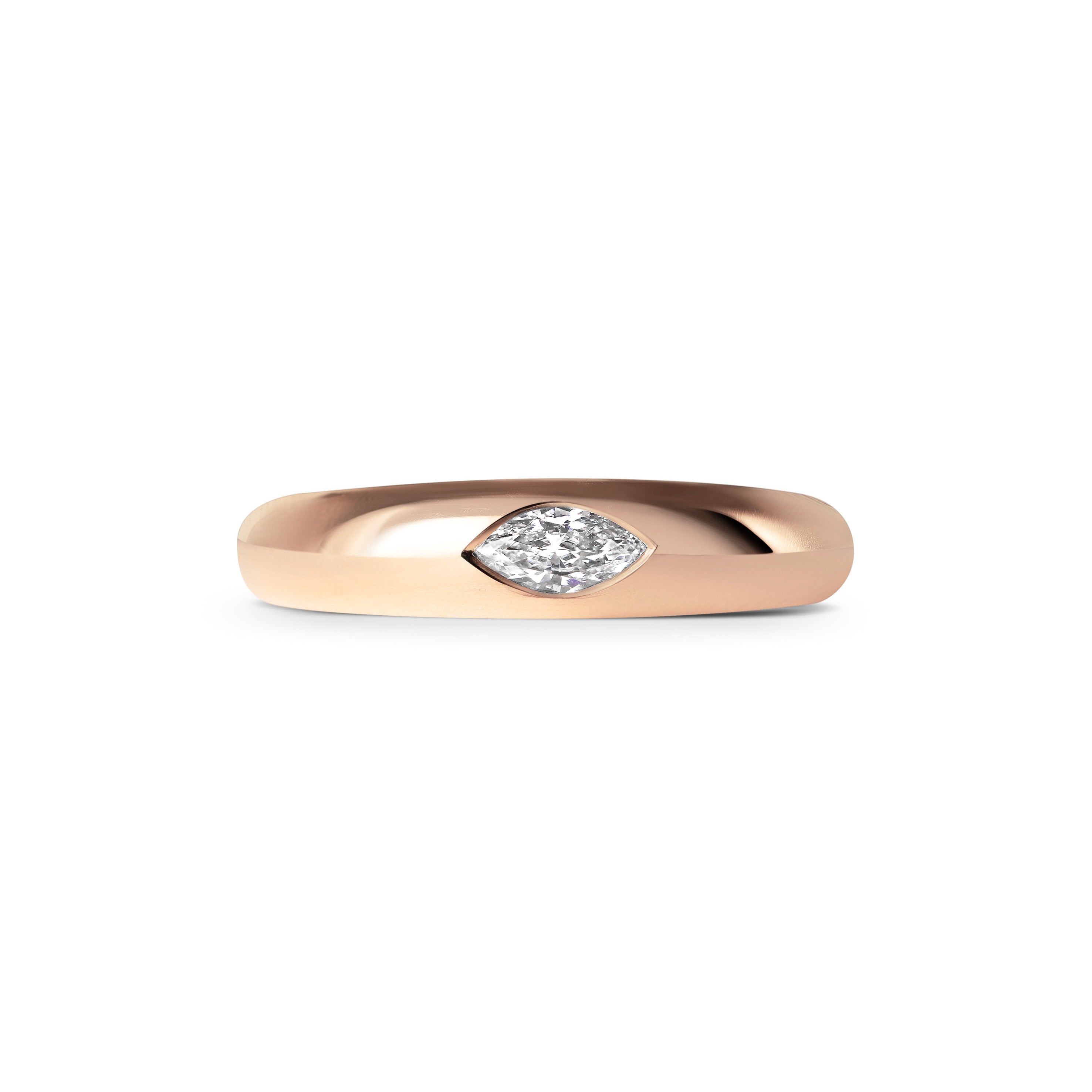 The Mini Marquise Signet Ring by East London jeweller Rachel Boston | Discover our collections of unique and timeless engagement rings, wedding rings, and modern fine jewellery.