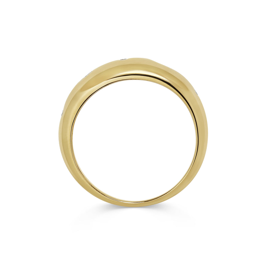 The Mixed Diamond Bombe Ring - Polished Finish by East London jeweller Rachel Boston | Discover our collections of unique and timeless engagement rings, wedding rings, and modern fine jewellery. - Rachel Boston Jewellery
