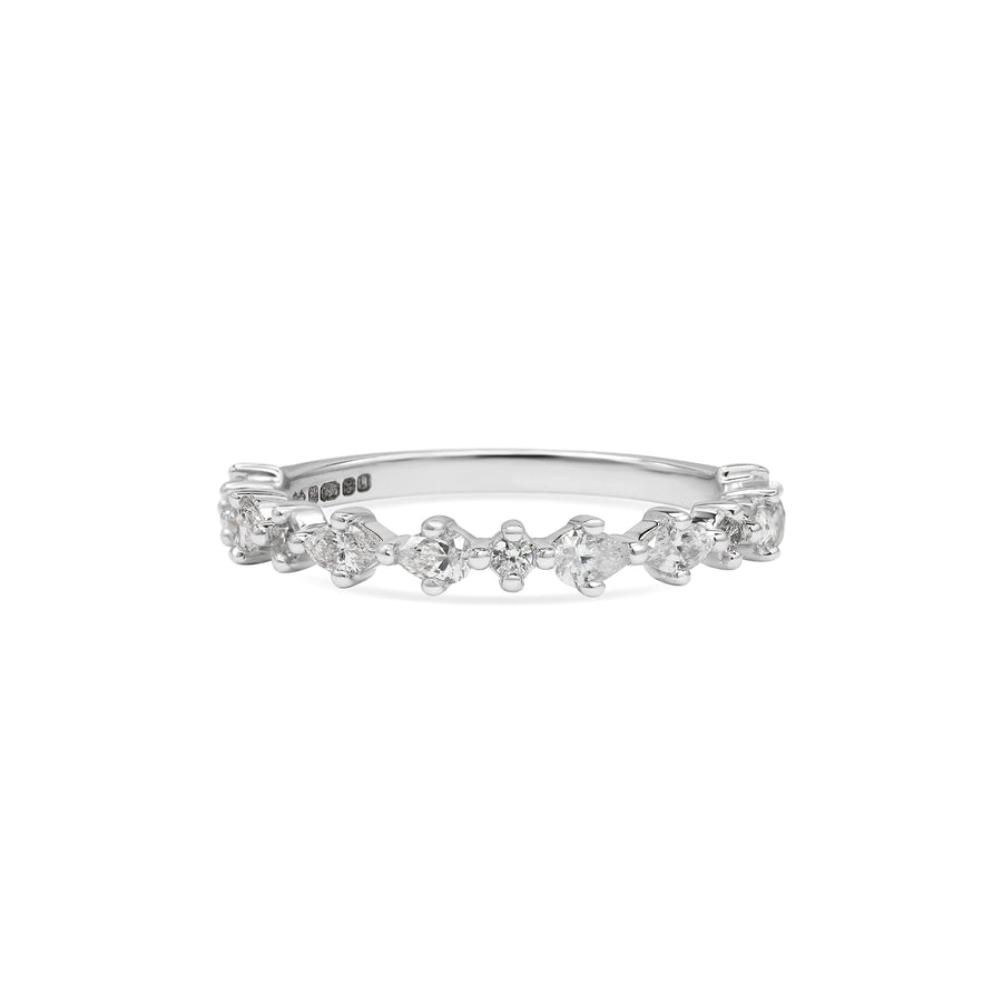 The Mixed Diamond Wedding Band by East London jeweller Rachel Boston | Discover our collections of unique and timeless engagement rings, wedding rings, and modern fine jewellery. - Rachel Boston Jewellery