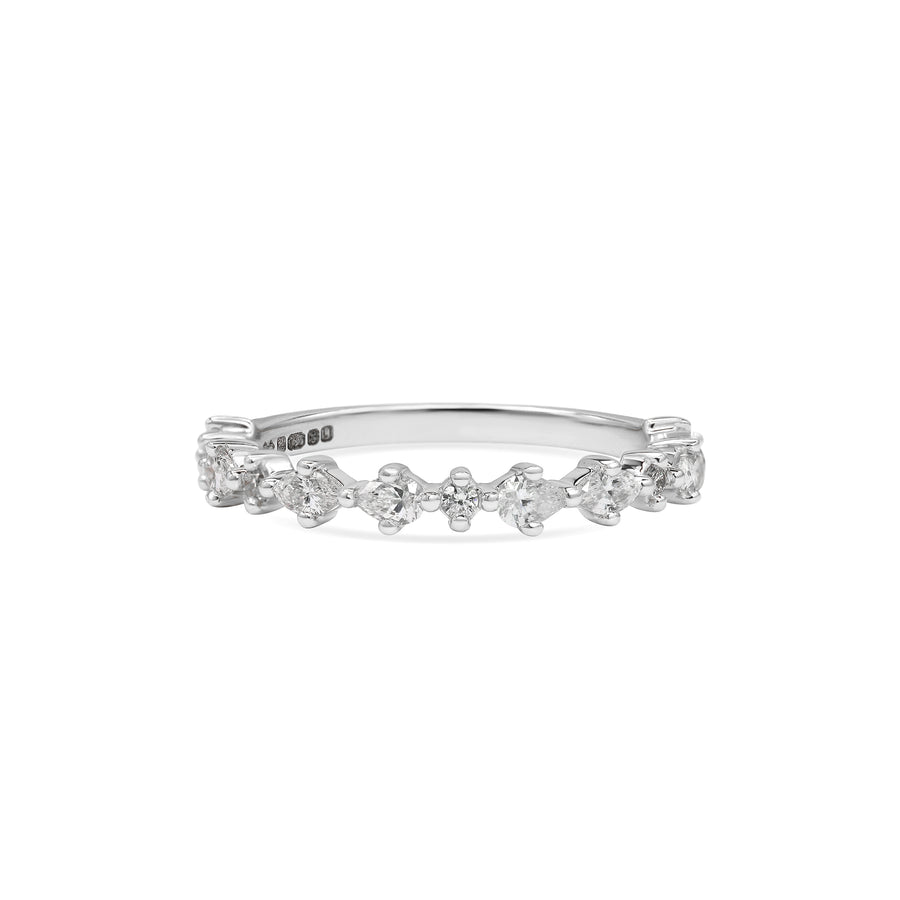 The Mixed Diamond Wedding Band by East London jeweller Rachel Boston | Discover our collections of unique and timeless engagement rings, wedding rings, and modern fine jewellery. - Rachel Boston Jewellery