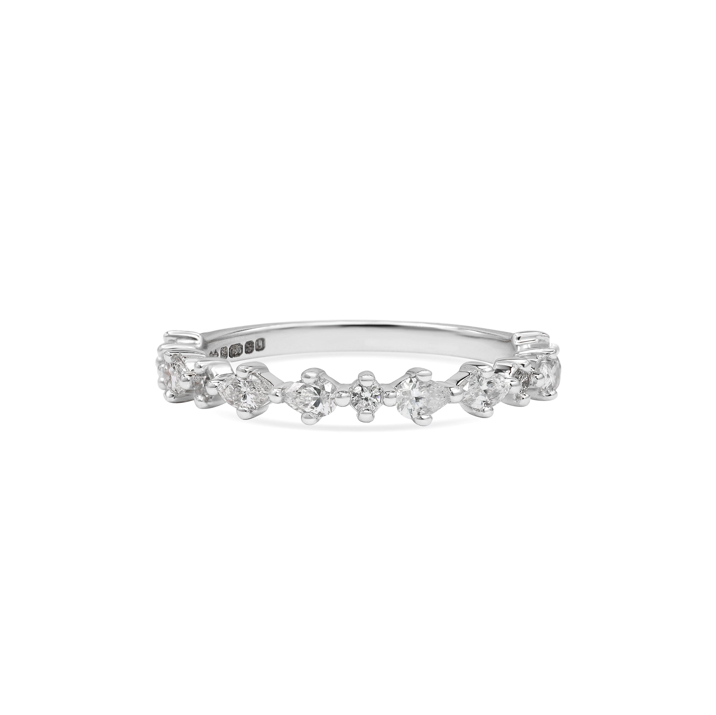 The Mixed Diamond Wedding Band by East London jeweller Rachel Boston | Discover our collections of unique and timeless engagement rings, wedding rings, and modern fine jewellery.