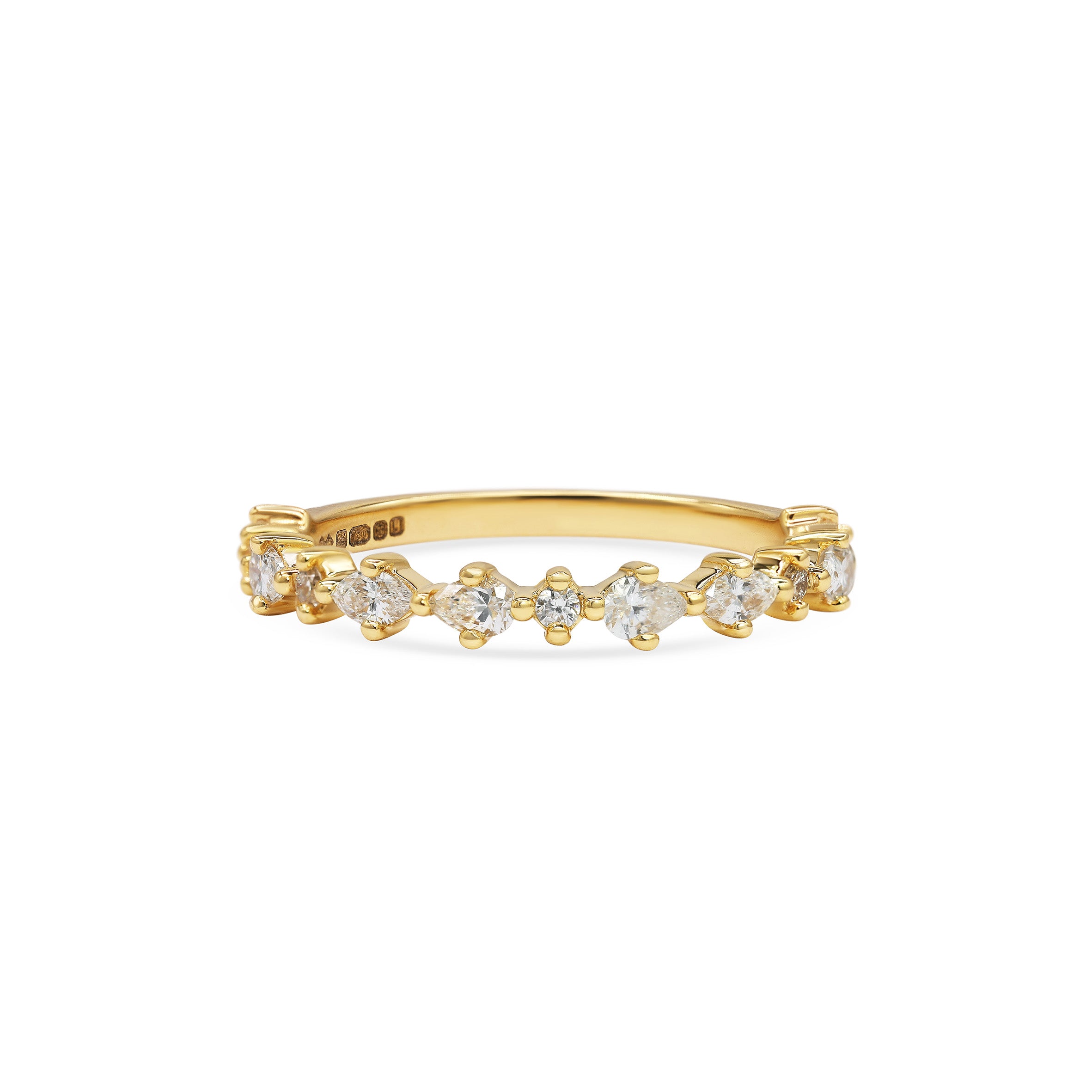 The Mixed Diamond Wedding Band by East London jeweller Rachel Boston | Discover our collections of unique and timeless engagement rings, wedding rings, and modern fine jewellery.