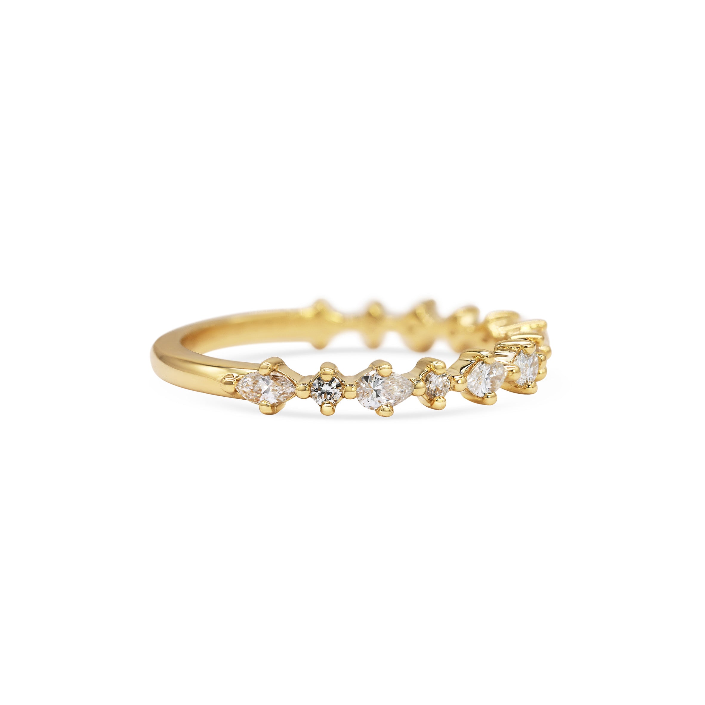 The Mixed Diamond Wedding Band by East London jeweller Rachel Boston | Discover our collections of unique and timeless engagement rings, wedding rings, and modern fine jewellery.