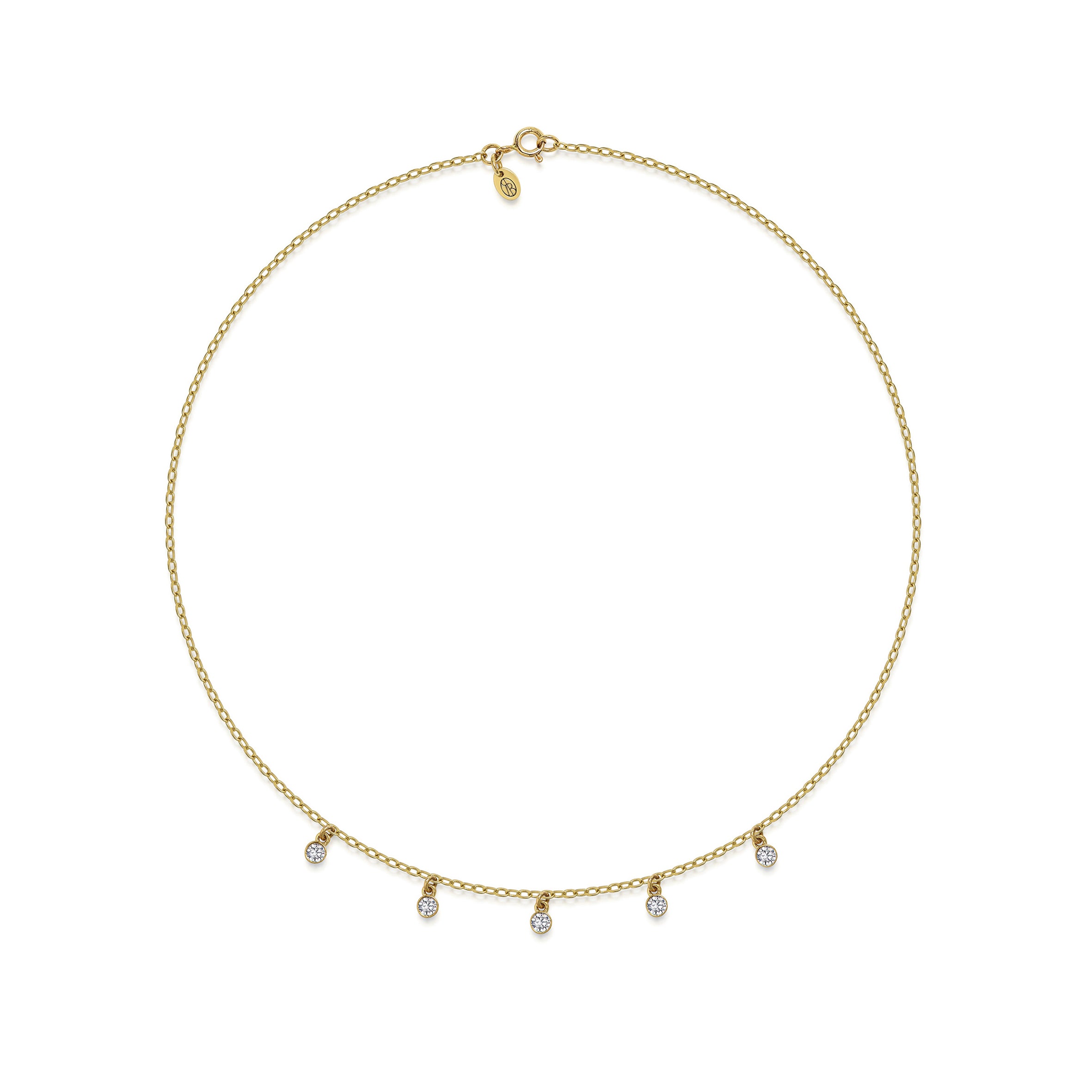 The MULTI DROPLET DIAMOND NECKLACE by East London jeweller Rachel Boston | Discover our collections of unique and timeless engagement rings, wedding rings, and modern fine jewellery.