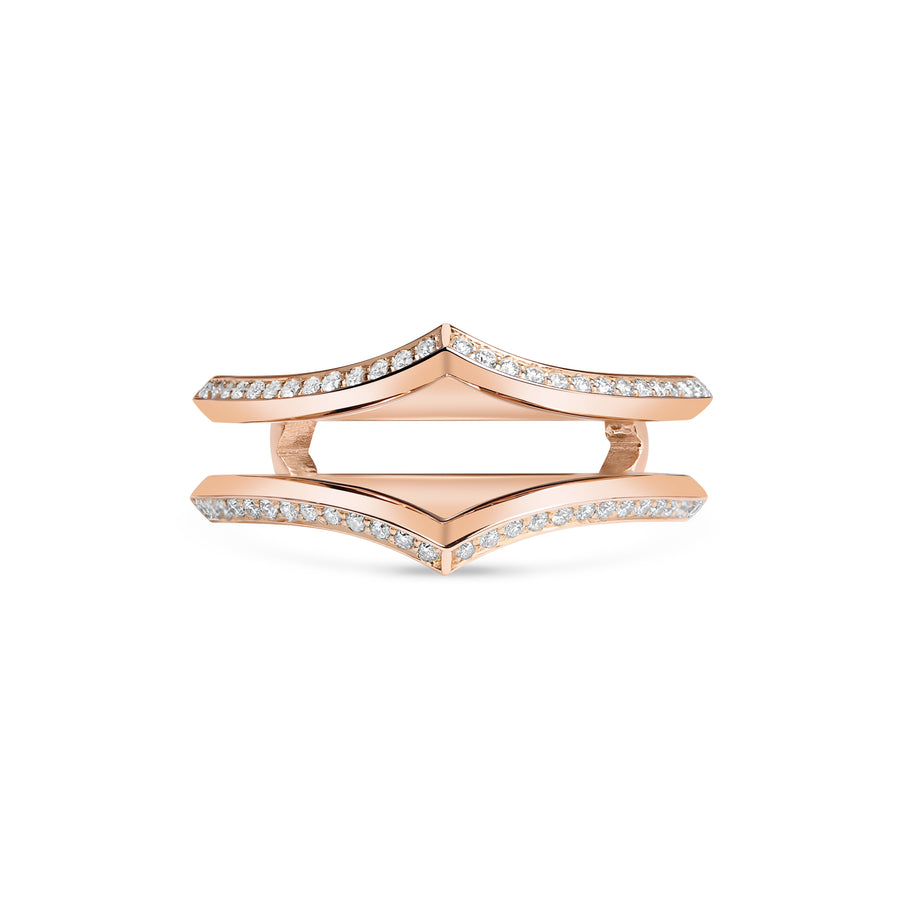 The Sagitta Diamond Double Wedding Band by East London jeweller Rachel Boston | Discover our collections of unique and timeless engagement rings, wedding rings, and modern fine jewellery. - Rachel Boston Jewellery