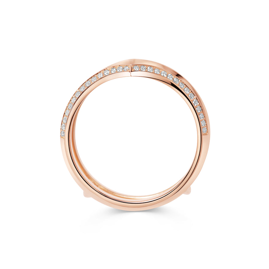 The Sagitta Diamond Double Wedding Band by East London jeweller Rachel Boston | Discover our collections of unique and timeless engagement rings, wedding rings, and modern fine jewellery. - Rachel Boston Jewellery