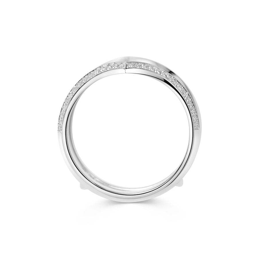 The Sagitta Diamond Double Wedding Band by East London jeweller Rachel Boston | Discover our collections of unique and timeless engagement rings, wedding rings, and modern fine jewellery. - Rachel Boston Jewellery