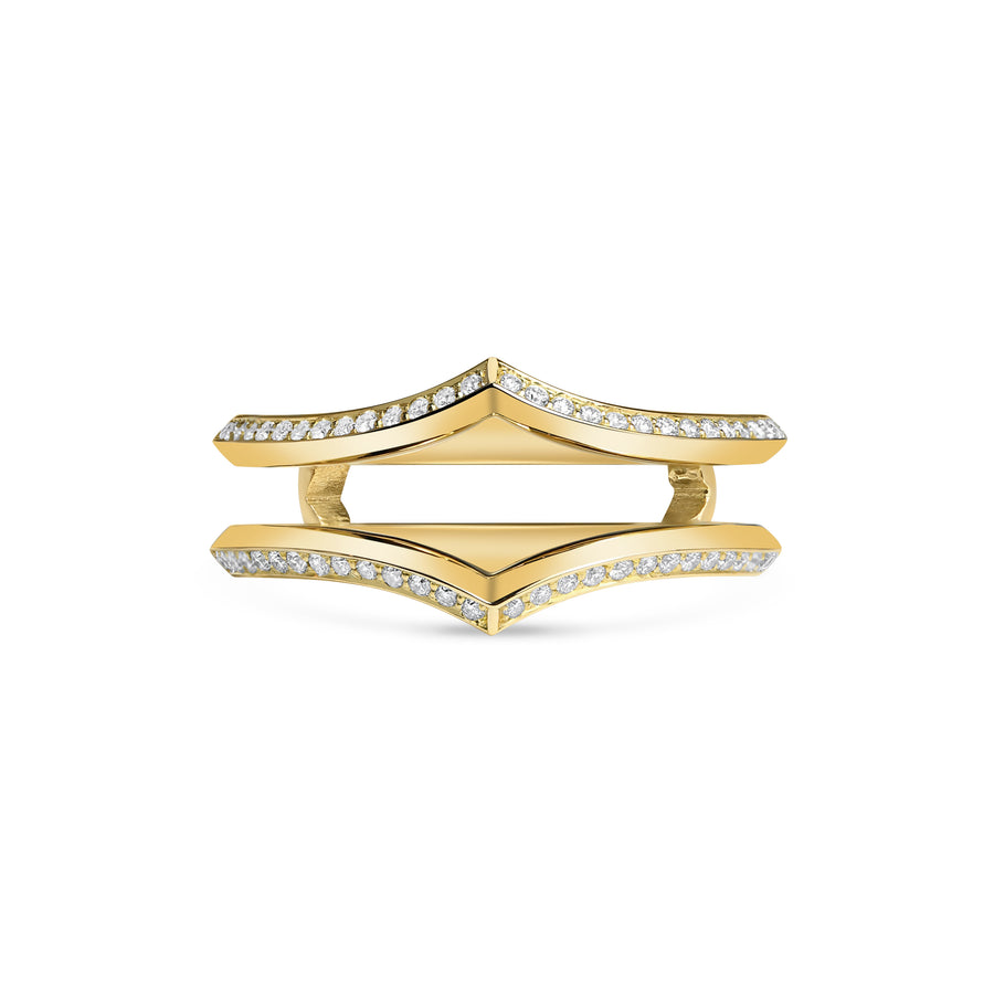 The Sagitta Diamond Double Wedding Band by East London jeweller Rachel Boston | Discover our collections of unique and timeless engagement rings, wedding rings, and modern fine jewellery. - Rachel Boston Jewellery