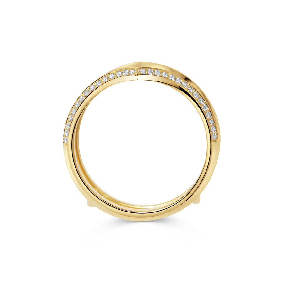 The Sagitta Diamond Double Wedding Band by East London jeweller Rachel Boston | Discover our collections of unique and timeless engagement rings, wedding rings, and modern fine jewellery. - Rachel Boston Jewellery