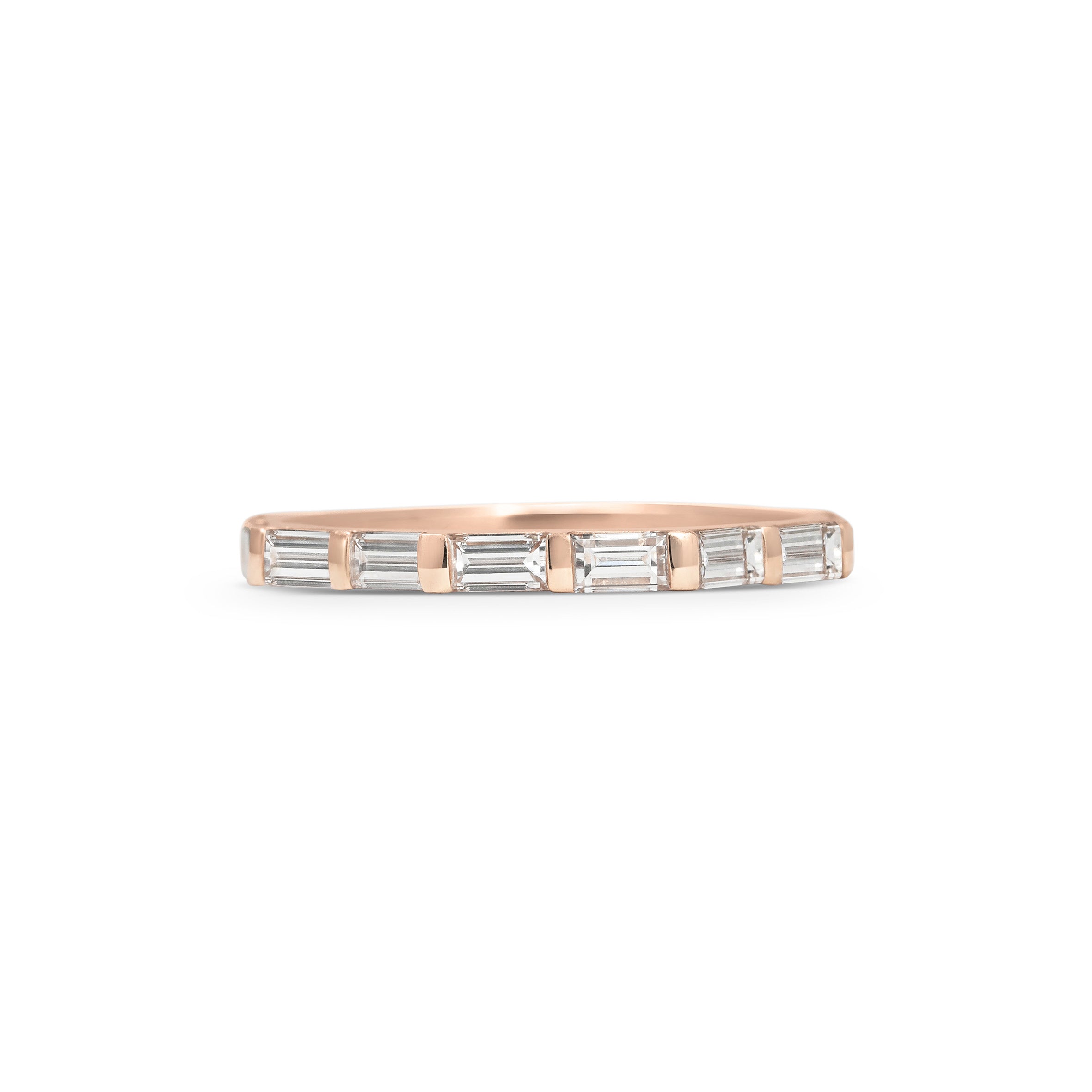 The Octagon Baguette Diamond Wedding Band by East London jeweller Rachel Boston | Discover our collections of unique and timeless engagement rings, wedding rings, and modern fine jewellery.