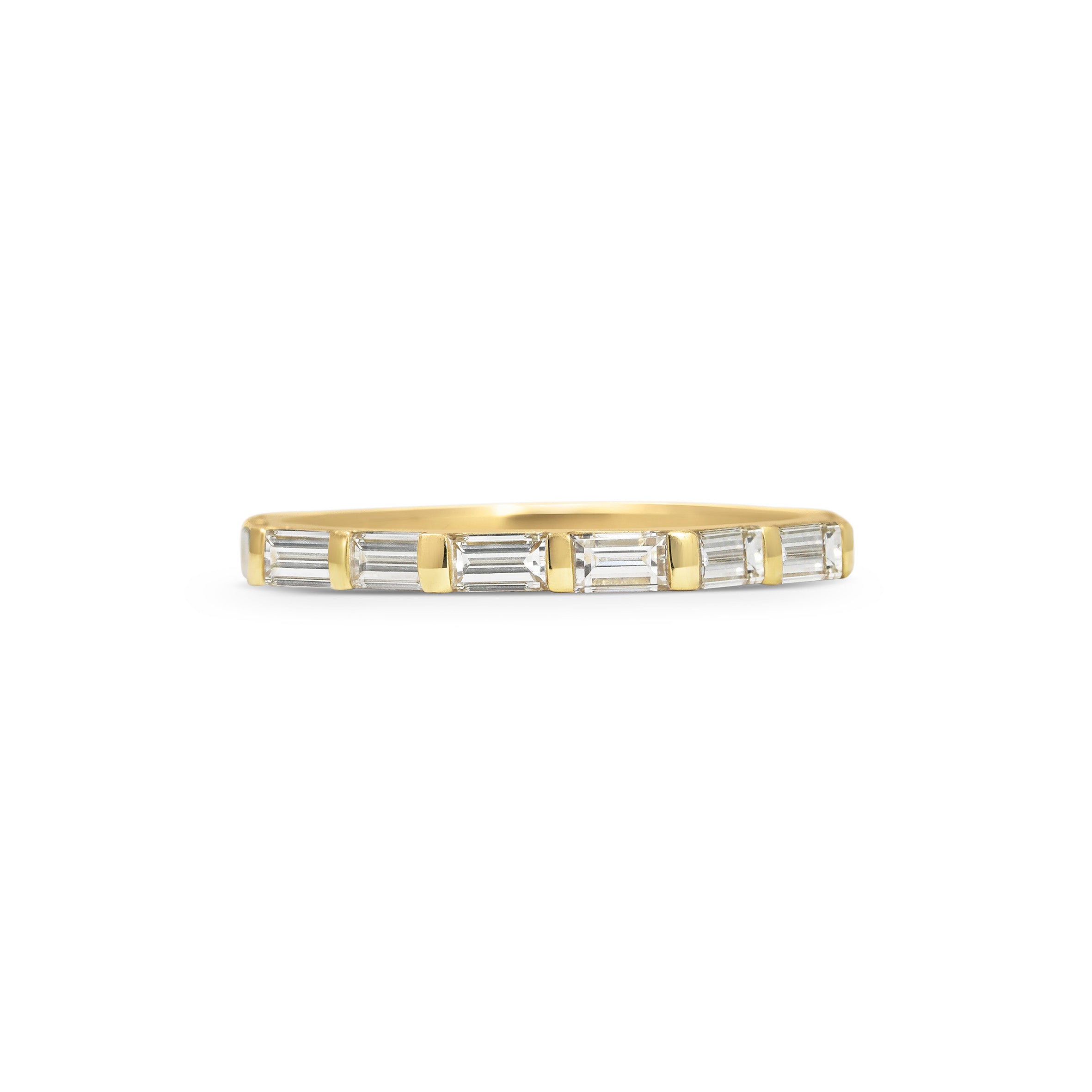 The Octagon Baguette Diamond Wedding Band by East London jeweller Rachel Boston | Discover our collections of unique and timeless engagement rings, wedding rings, and modern fine jewellery.