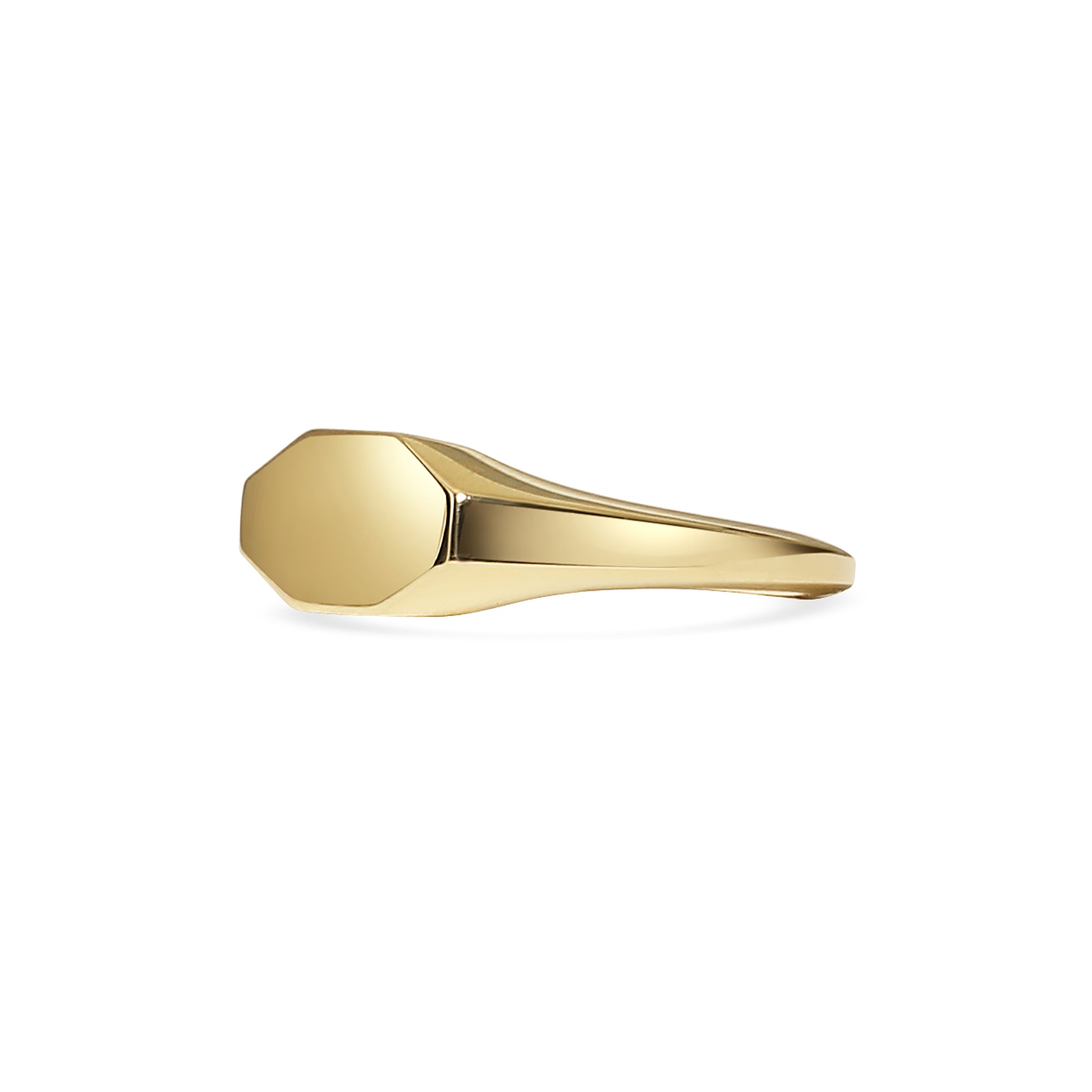 The Octagon Signet Ring by East London jeweller Rachel Boston | Discover our collections of unique and timeless engagement rings, wedding rings, and modern fine jewellery.