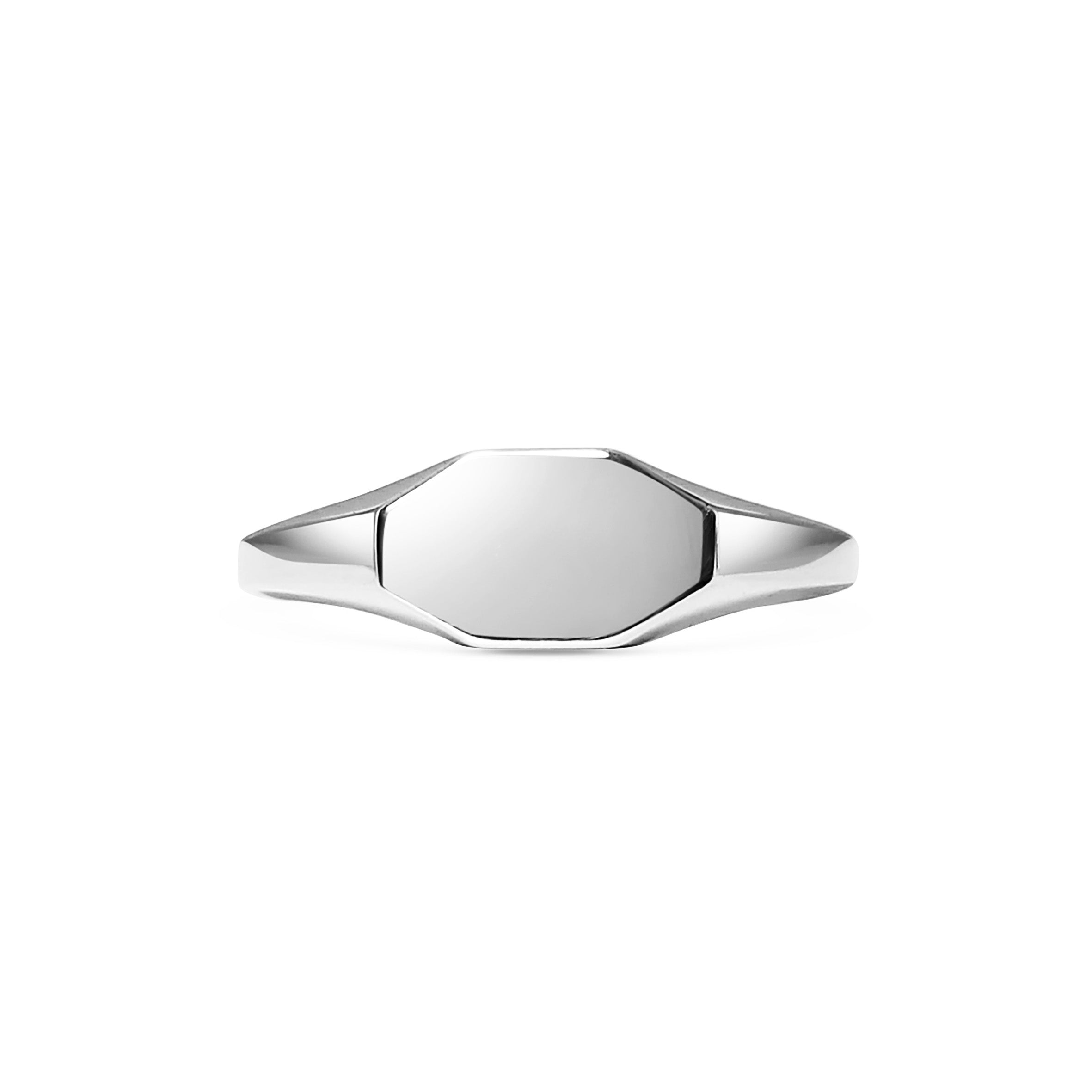 The Octagon Signet Ring by East London jeweller Rachel Boston | Discover our collections of unique and timeless engagement rings, wedding rings, and modern fine jewellery.