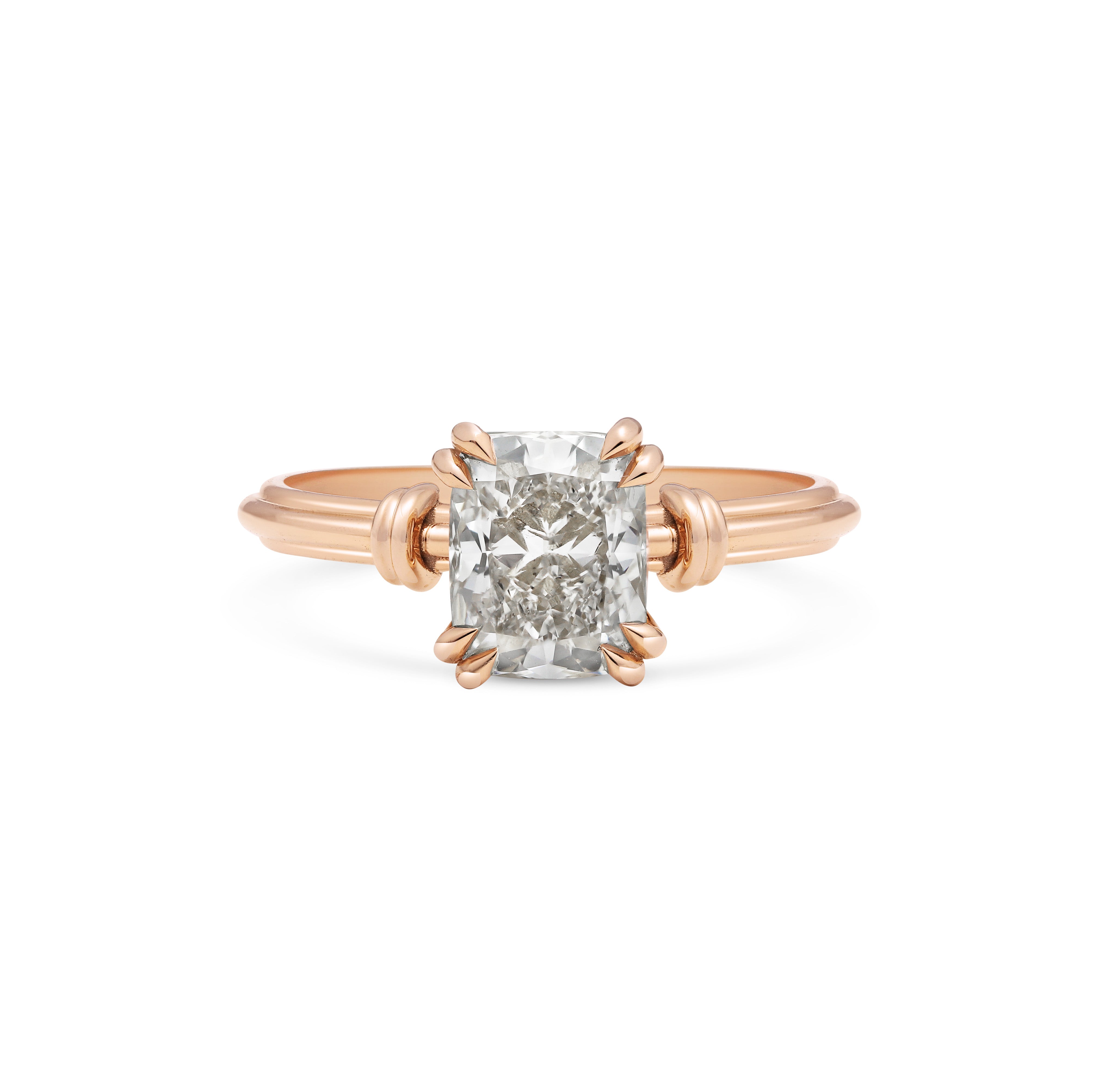 The Pascal Ring - Cushion Cut by East London jeweller Rachel Boston | Discover our collections of unique and timeless engagement rings, wedding rings, and modern fine jewellery.