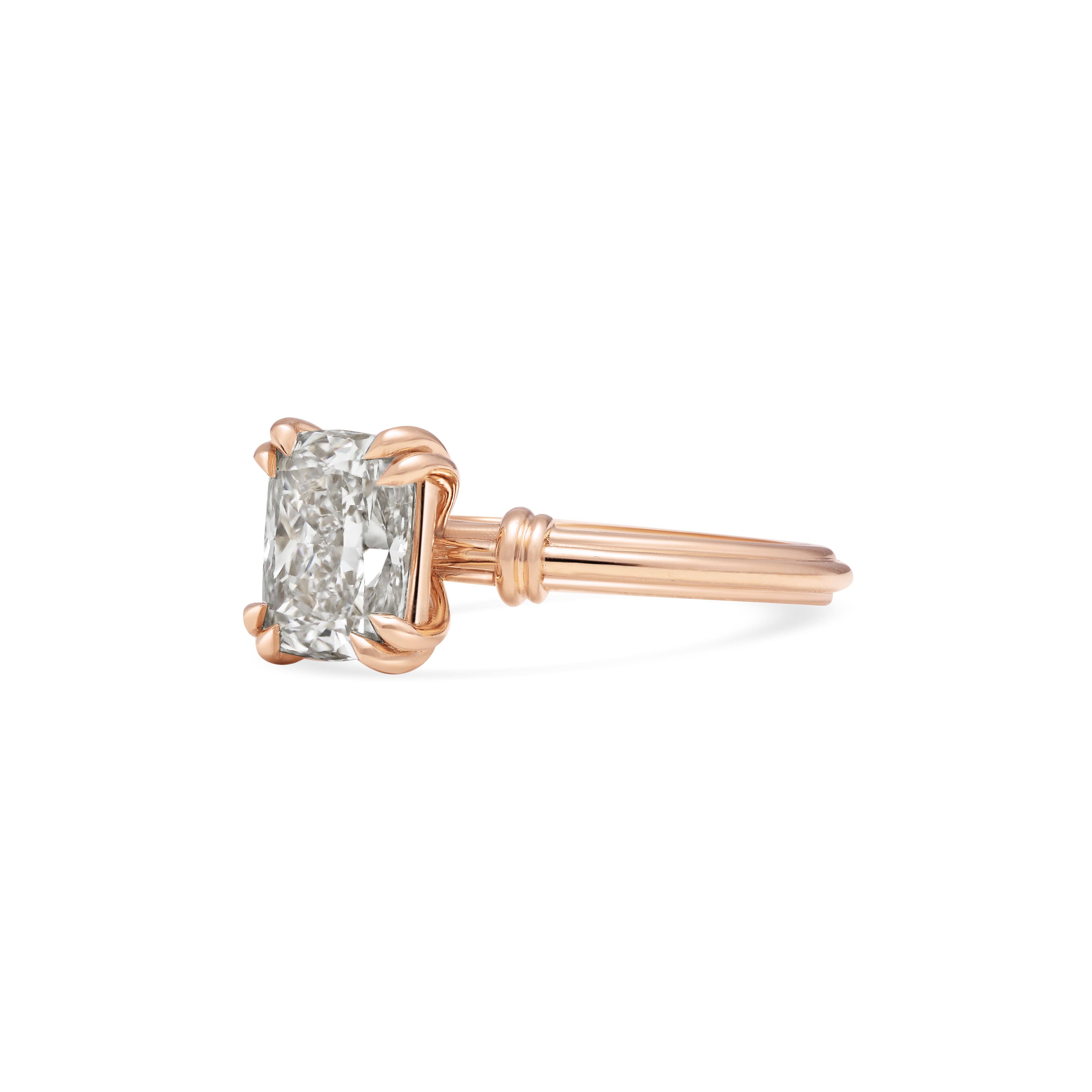 The Pascal Ring - Cushion Cut by East London jeweller Rachel Boston | Discover our collections of unique and timeless engagement rings, wedding rings, and modern fine jewellery.