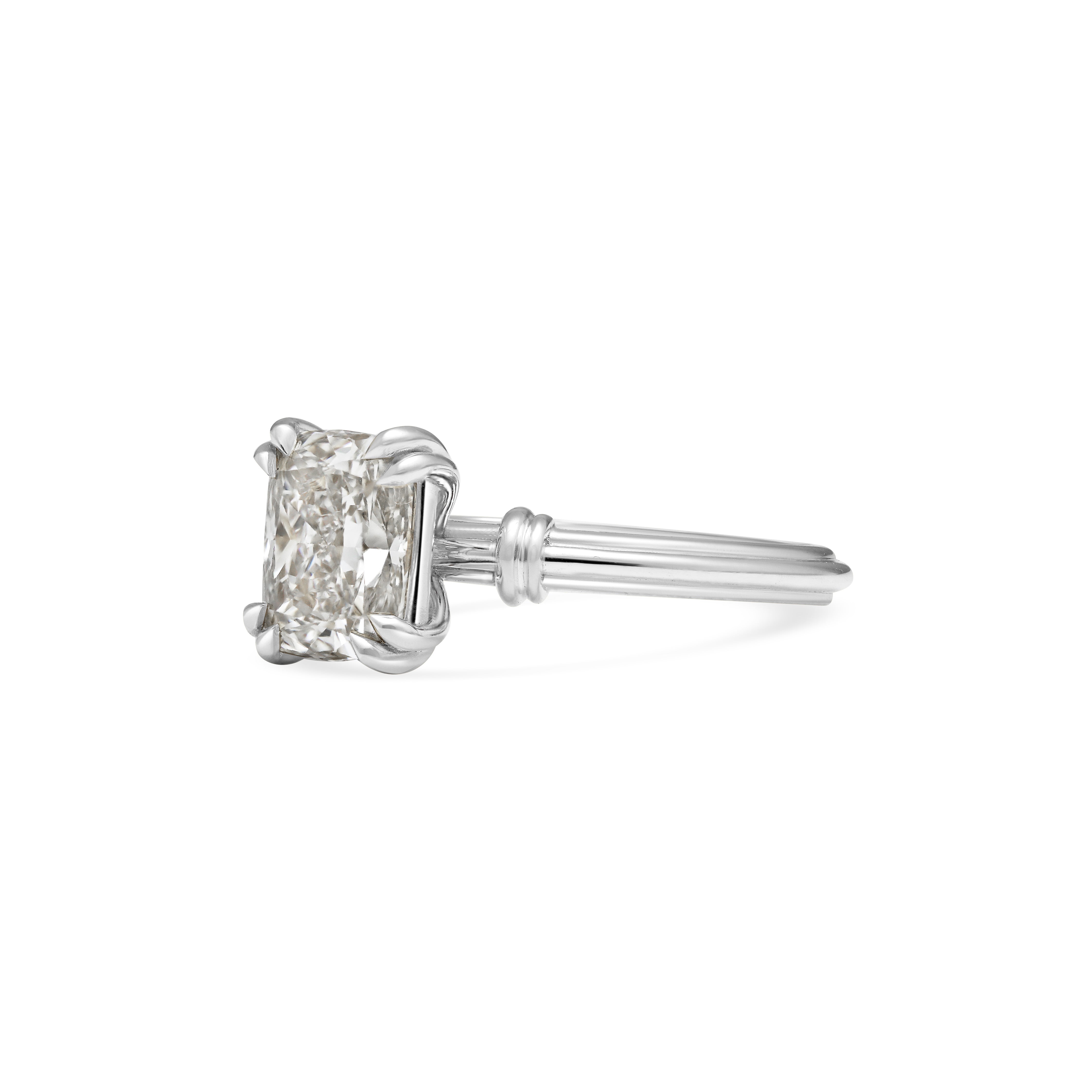 The Pascal Ring - Cushion Cut by East London jeweller Rachel Boston | Discover our collections of unique and timeless engagement rings, wedding rings, and modern fine jewellery.