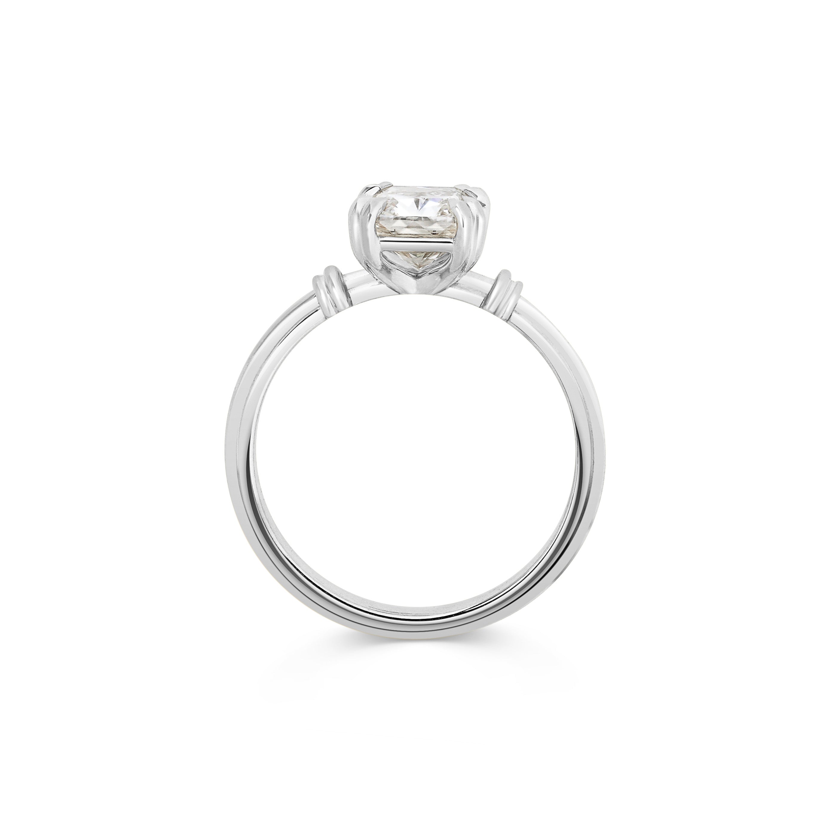 The Pascal Ring - Cushion Cut by East London jeweller Rachel Boston | Discover our collections of unique and timeless engagement rings, wedding rings, and modern fine jewellery.