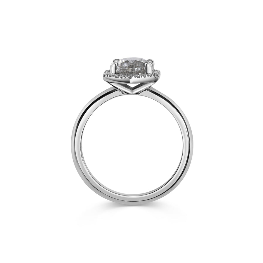 The Phoenix - Grey Diamond Ring by East London jeweller Rachel Boston | Discover our collections of unique and timeless engagement rings, wedding rings, and modern fine jewellery. - Rachel Boston Jewellery