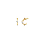 Diamond Pinched Huggie Earrings