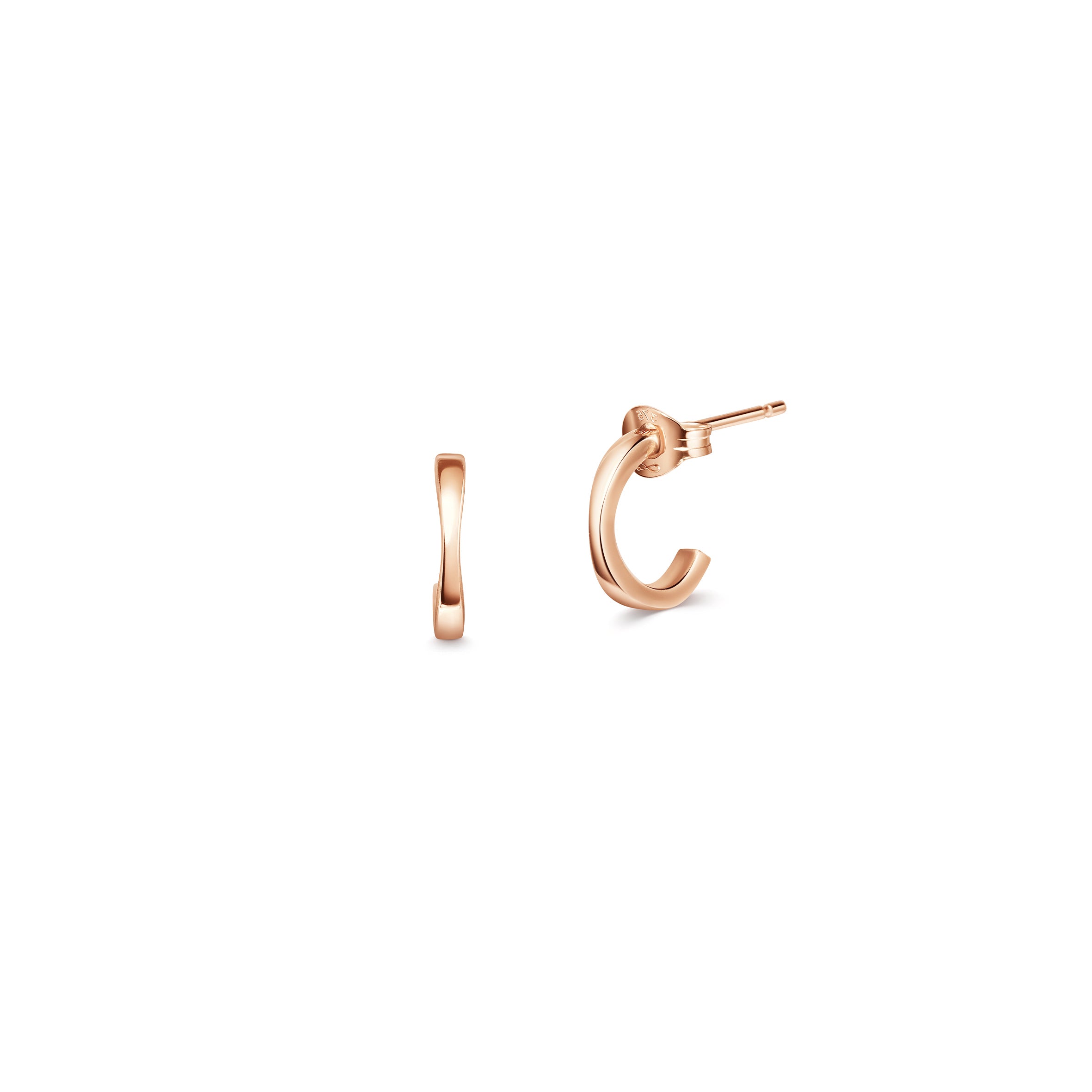 The Pinched Plain Earrings by East London jeweller Rachel Boston | Discover our collections of unique and timeless engagement rings, wedding rings, and modern fine jewellery.