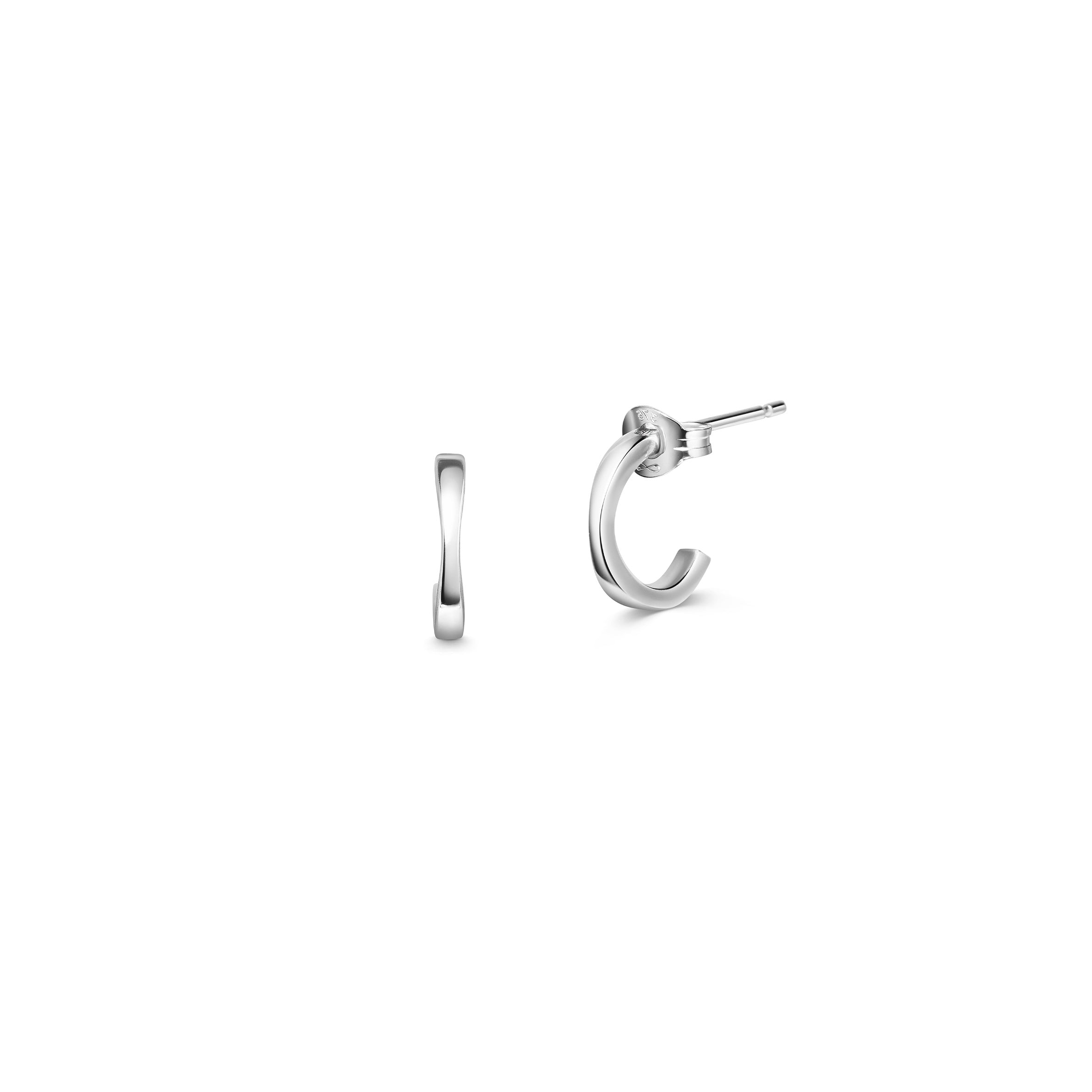 The Pinched Plain Earrings by East London jeweller Rachel Boston | Discover our collections of unique and timeless engagement rings, wedding rings, and modern fine jewellery.