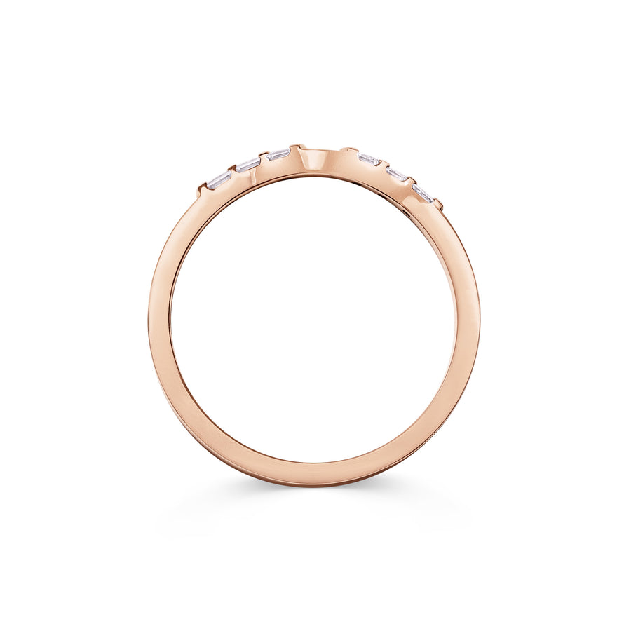 The Princess Cut Duo Curve Wedding Band by East London jeweller Rachel Boston | Discover our collections of unique and timeless engagement rings, wedding rings, and modern fine jewellery. - Rachel Boston Jewellery