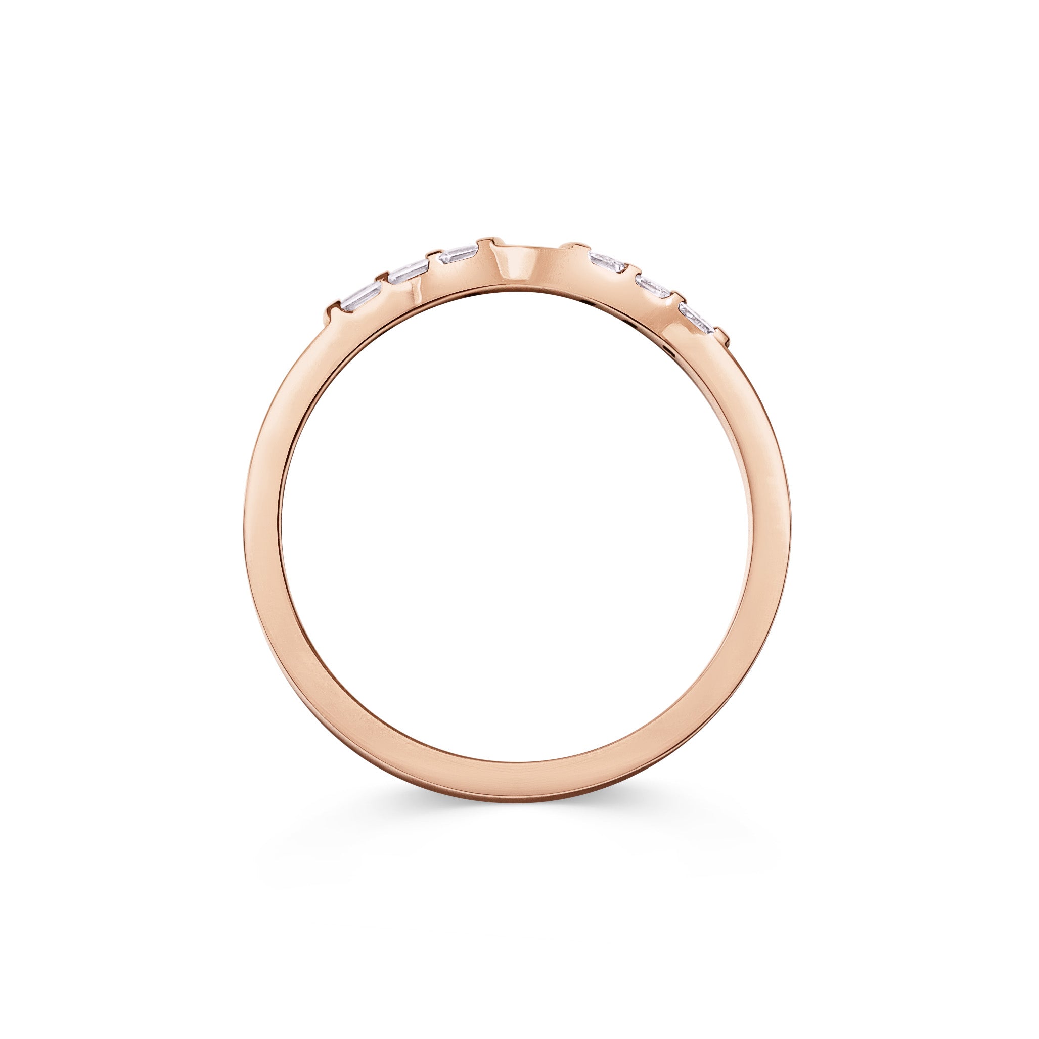 The Princess Cut Duo Curve Wedding Band by East London jeweller Rachel Boston | Discover our collections of unique and timeless engagement rings, wedding rings, and modern fine jewellery.