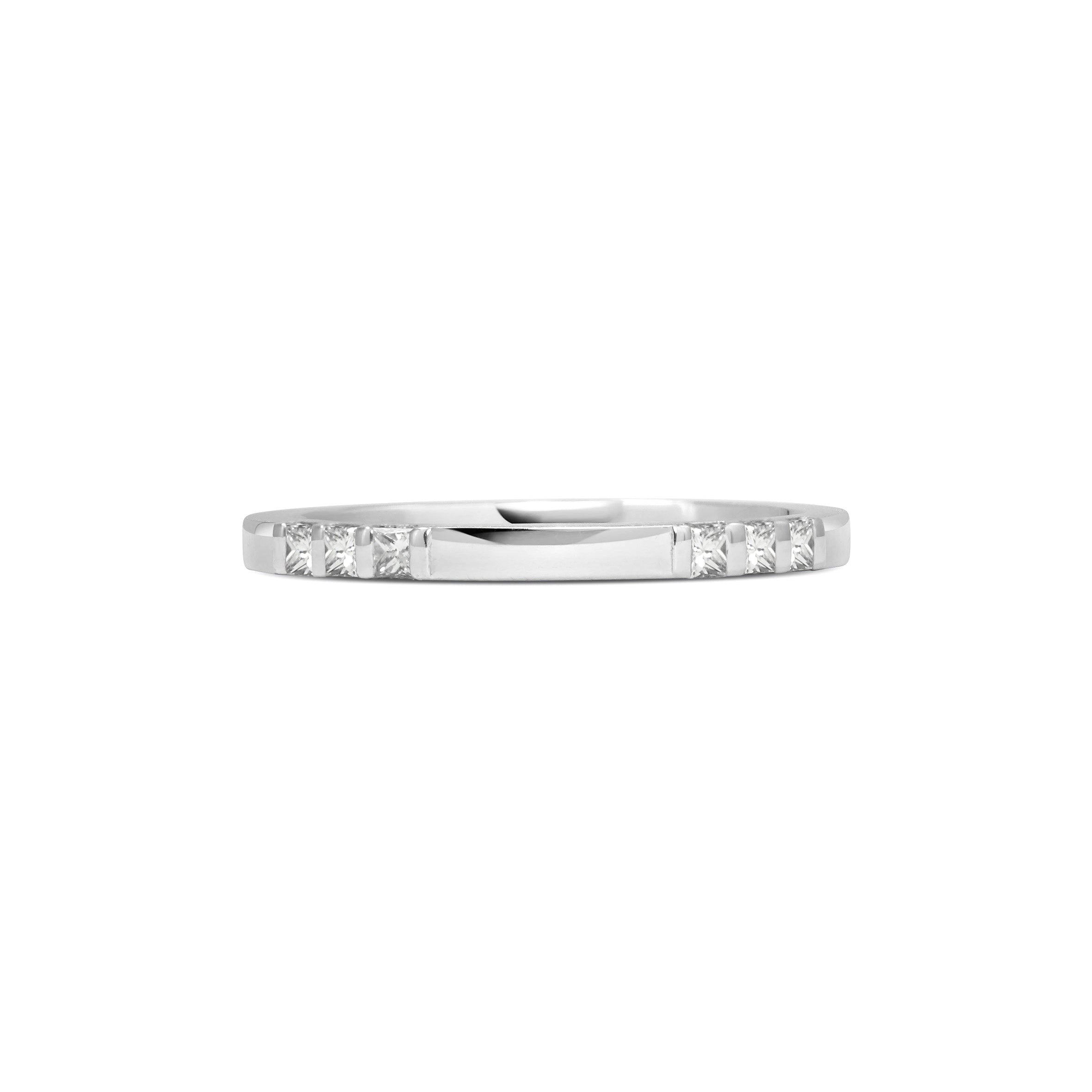 The Princess Cut Duo Wedding Band by East London jeweller Rachel Boston | Discover our collections of unique and timeless engagement rings, wedding rings, and modern fine jewellery.