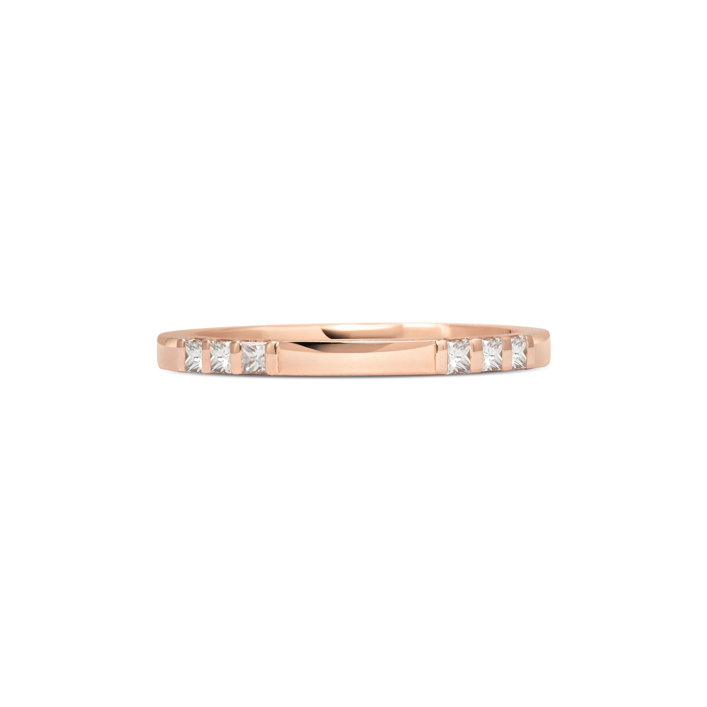 The Princess Cut Duo Wedding Band by East London jeweller Rachel Boston | Discover our collections of unique and timeless engagement rings, wedding rings, and modern fine jewellery.