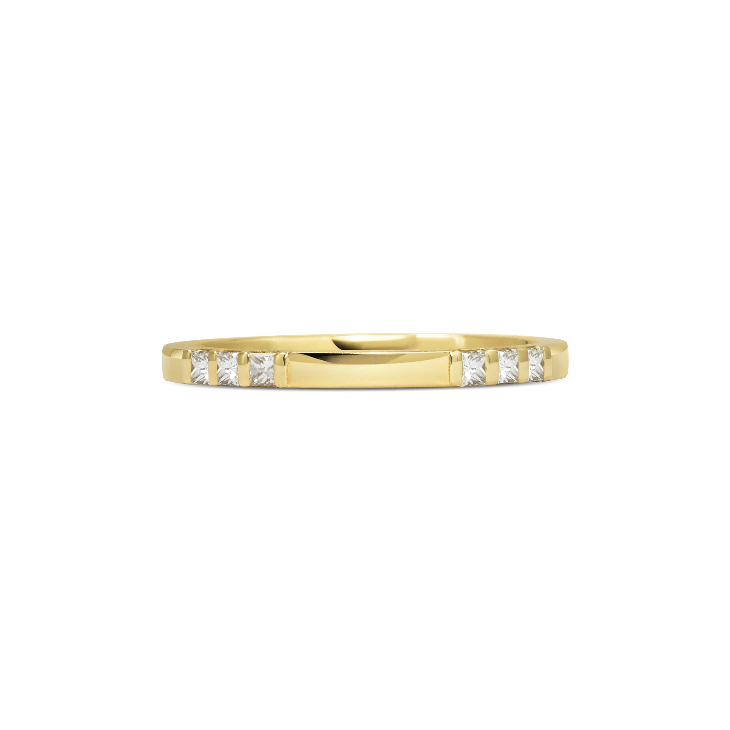 The Princess Cut Duo Wedding Band by East London jeweller Rachel Boston | Discover our collections of unique and timeless engagement rings, wedding rings, and modern fine jewellery.