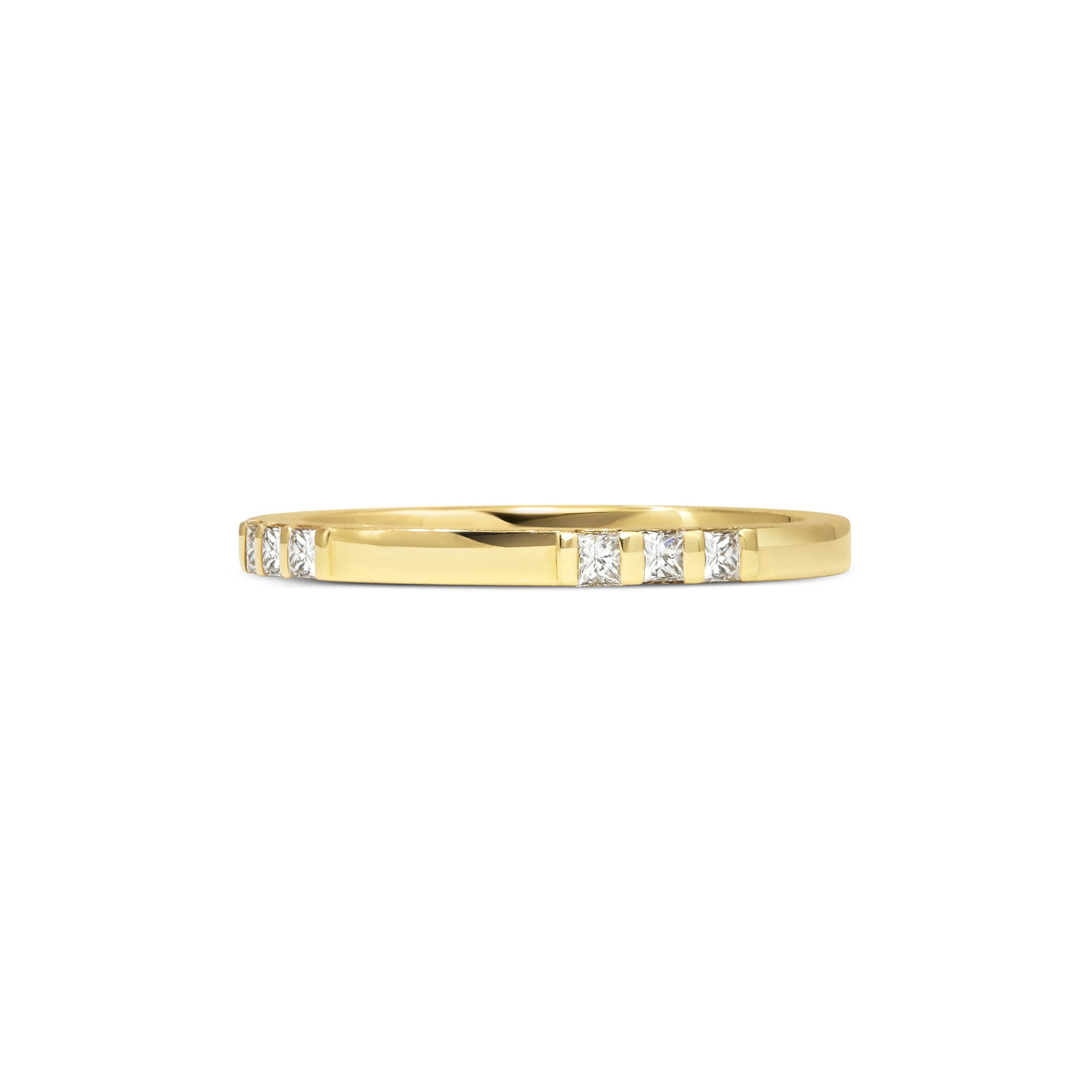 Square cut shop wedding bands